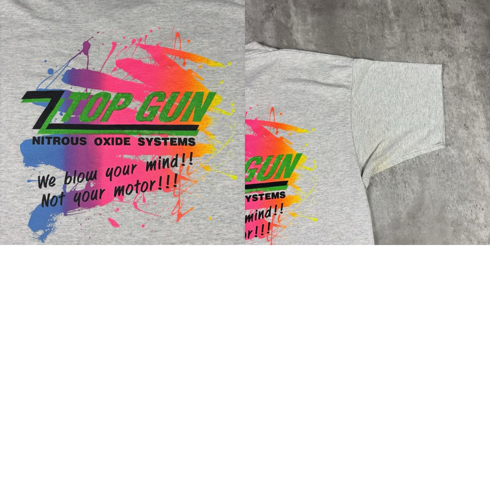 Fruit Of The Loom VINTAGE Top Gun Engine Motor Promo T Shirt 90s Fruit of the Loom Men XL Gray Cotton Short Sleeve Crew Neck Graphic Print Vintage 90s Mens XS? Size US XL / EU 56 / 4 - 9 Thumbnail