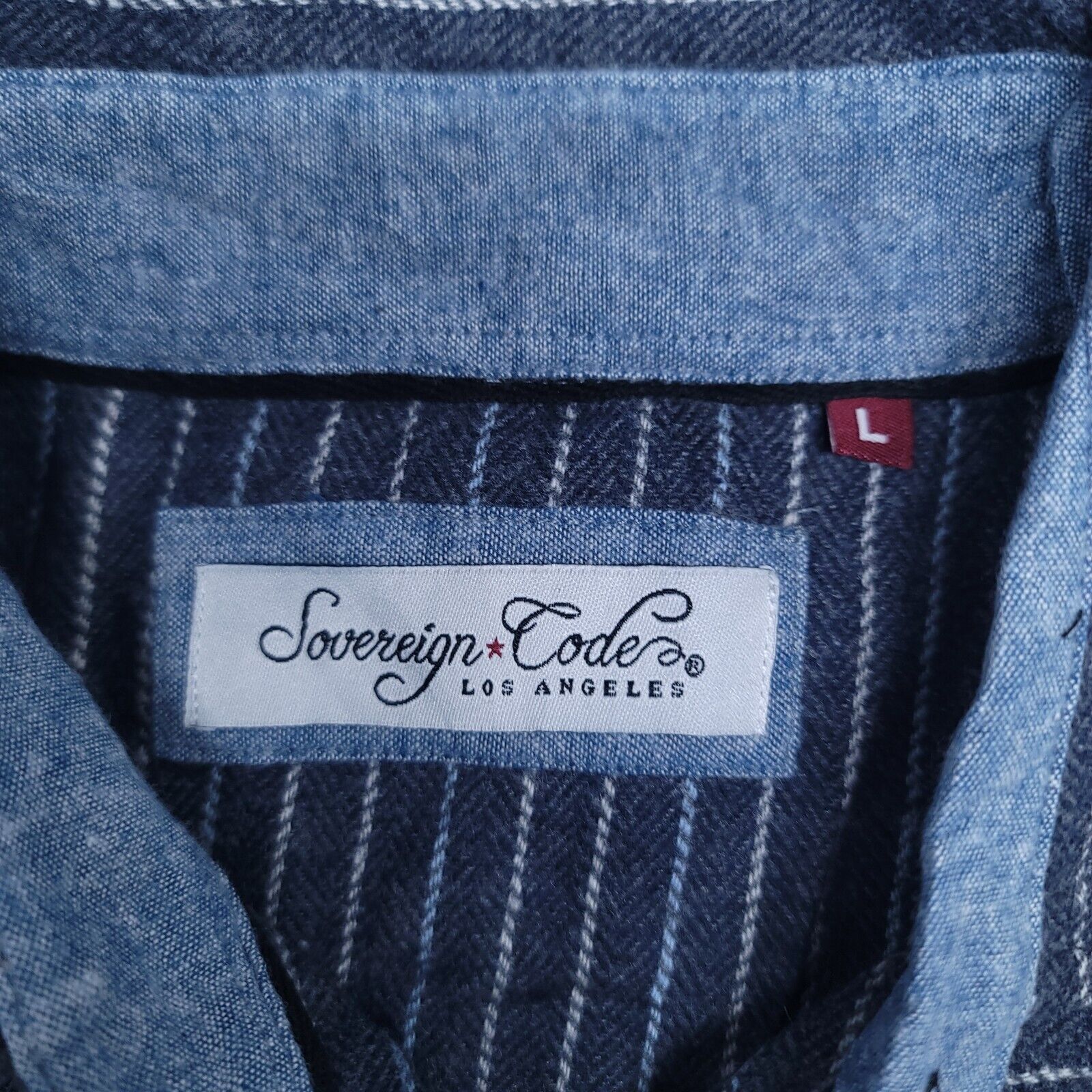 Sovereign Code Sovereign Code Flannel Shirt Mens Size Large L Blue Striped Size US L / EU 52-54 / 3 - 3 Thumbnail