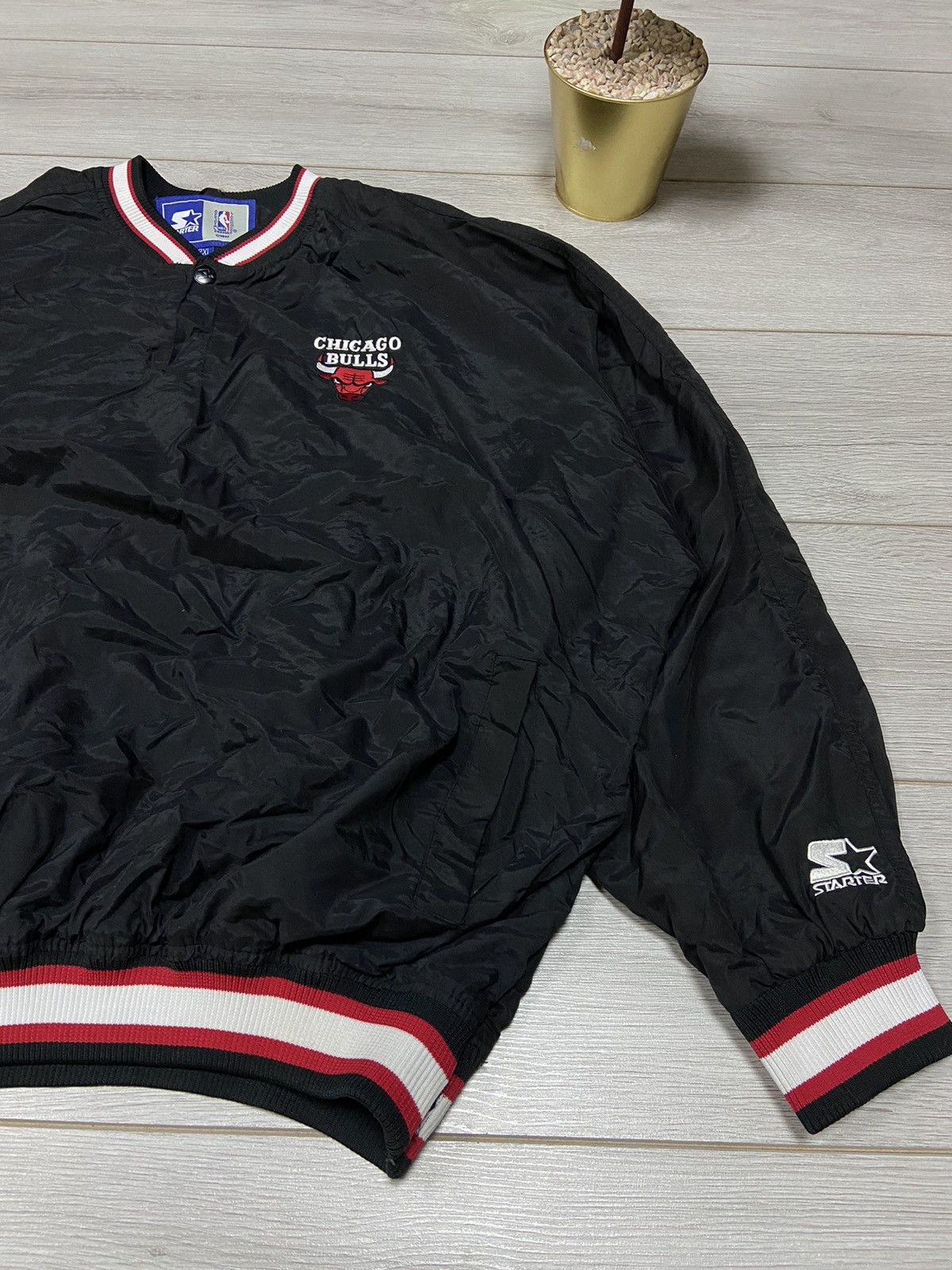 NBA Chicago Bulls KOREA vintage nylon big logo sweatshirt jacket Size US XXL / EU 58 / 5 - 6 Thumbnail