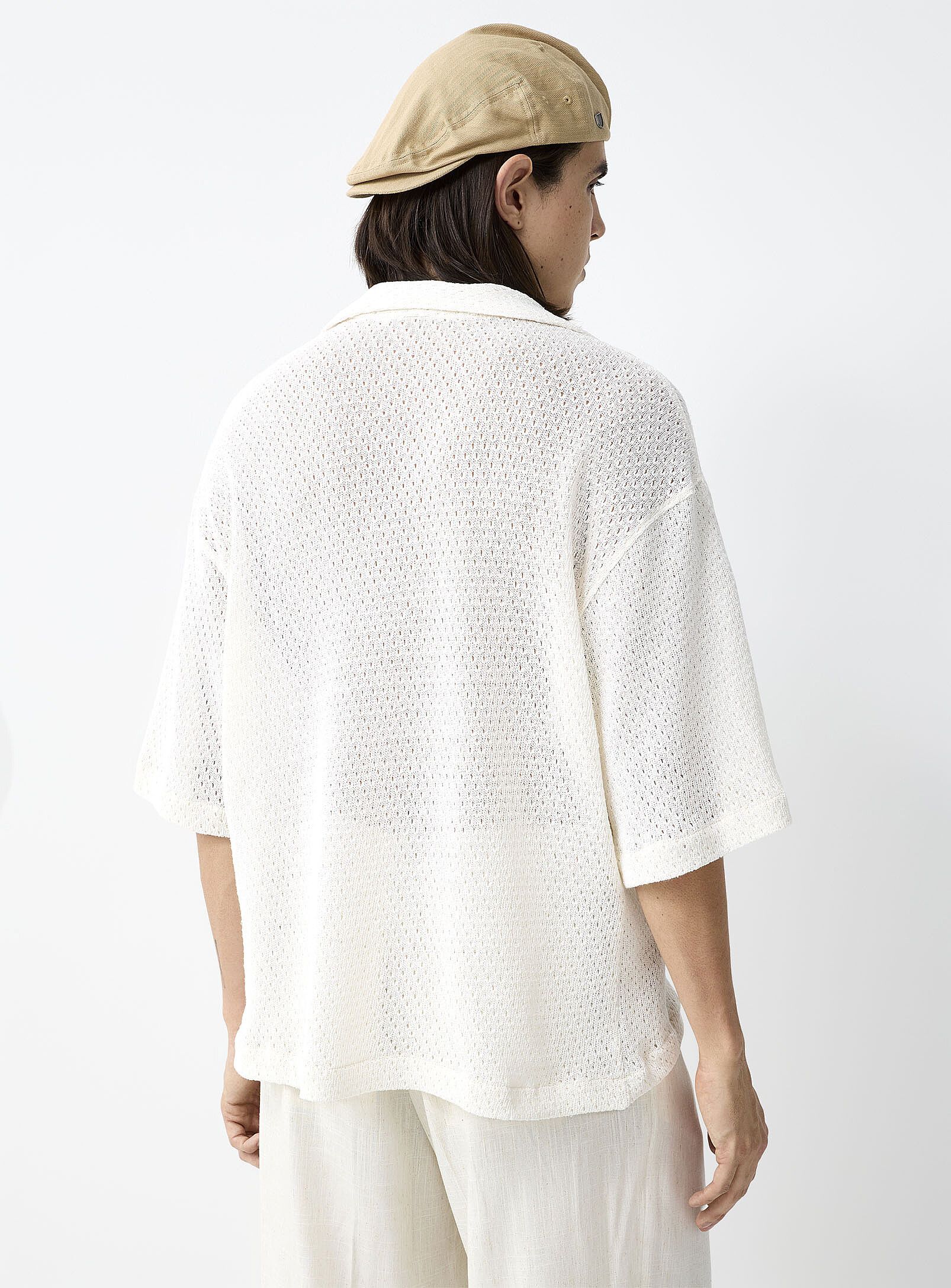 Other BNWT SS25 I'M BRIAN OPENWORK KNIT JOHNNY COLLAR POLO L Size US L / EU 52-54 / 3 - 12 Thumbnail