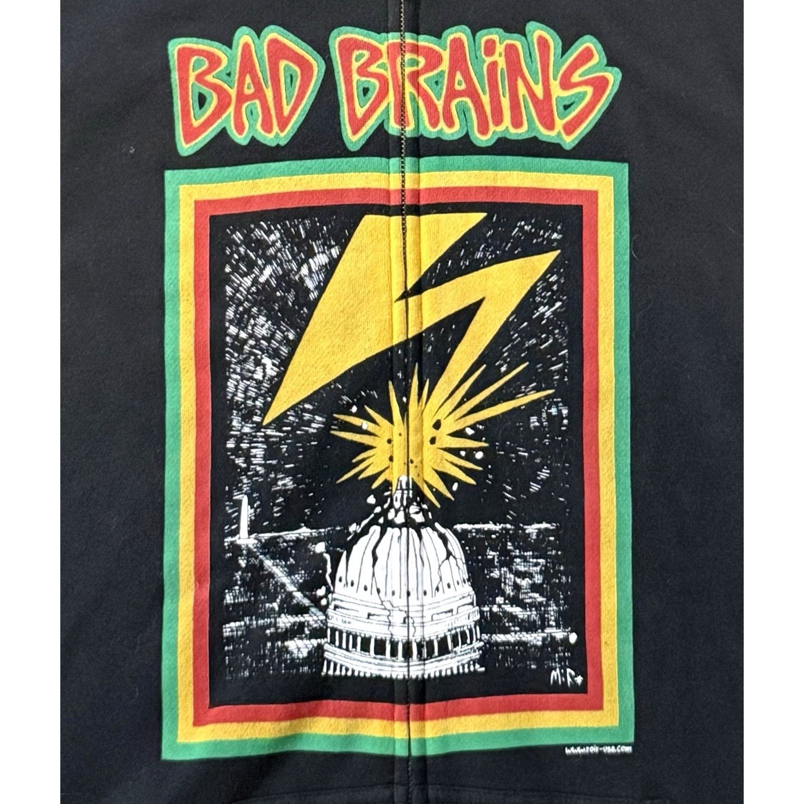 Vintage VINTAGE Bad Brains ‘Self-Titled’ Full-Zip Hoodie XL ROIR Independent Trading Company Hoodie Mens Black Graphic Print 80s Punk Rock Logo Size US XL / EU 56 / 4 - 3 Thumbnail