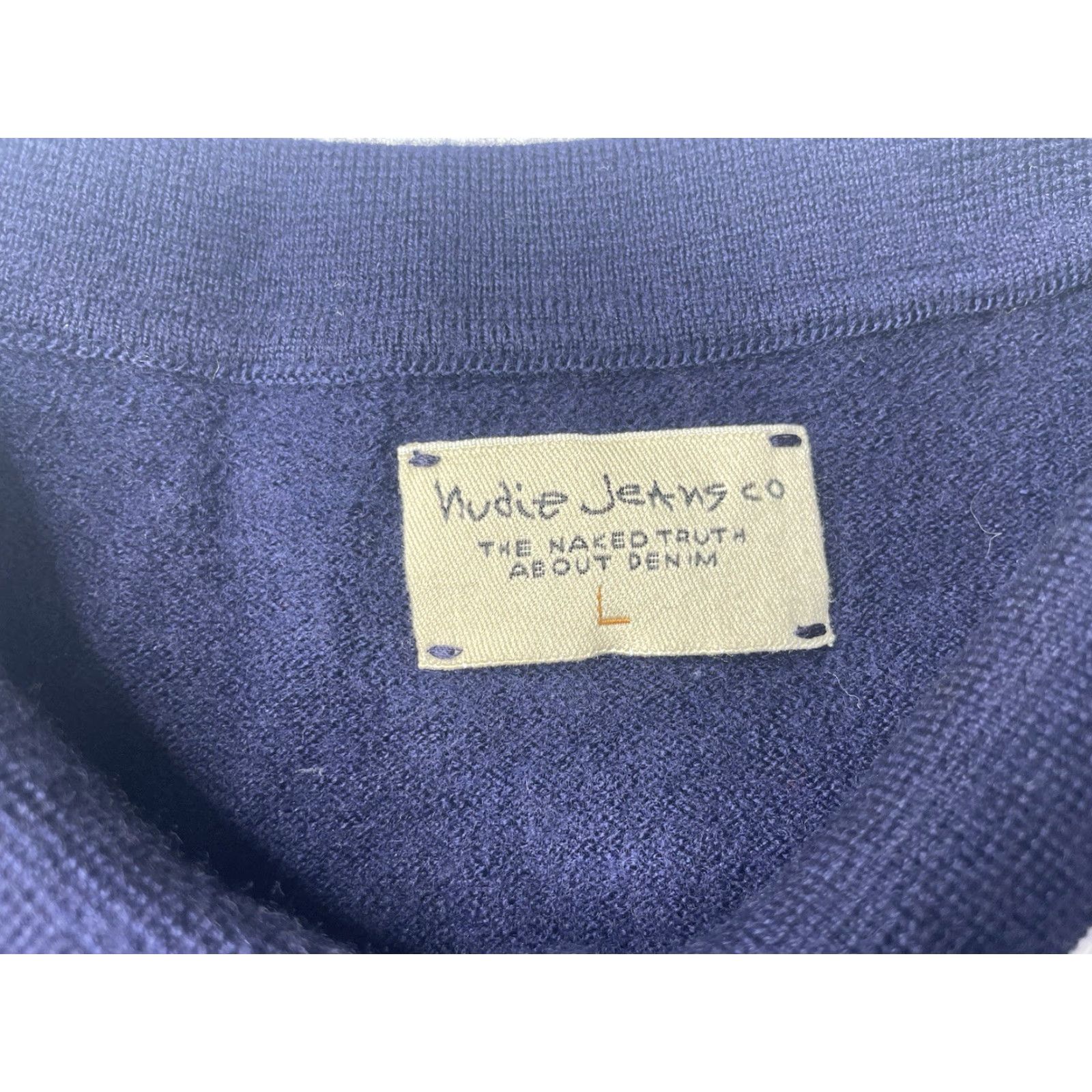 Nudie Jeans Nudie Mens Bror Polo Shirt Wool Blue Tipped Size L Regular Button-Up Long Sleeve Size US L / EU 52-54 / 3 - 4 Thumbnail
