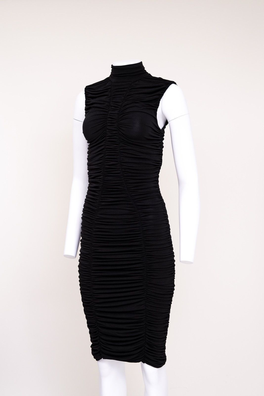 Dolce & Gabbana Dolce & Gabbana 1995 Turtleneck Ruched Black Dress Size M / US 6-8 / IT 42-44 - 4 Thumbnail