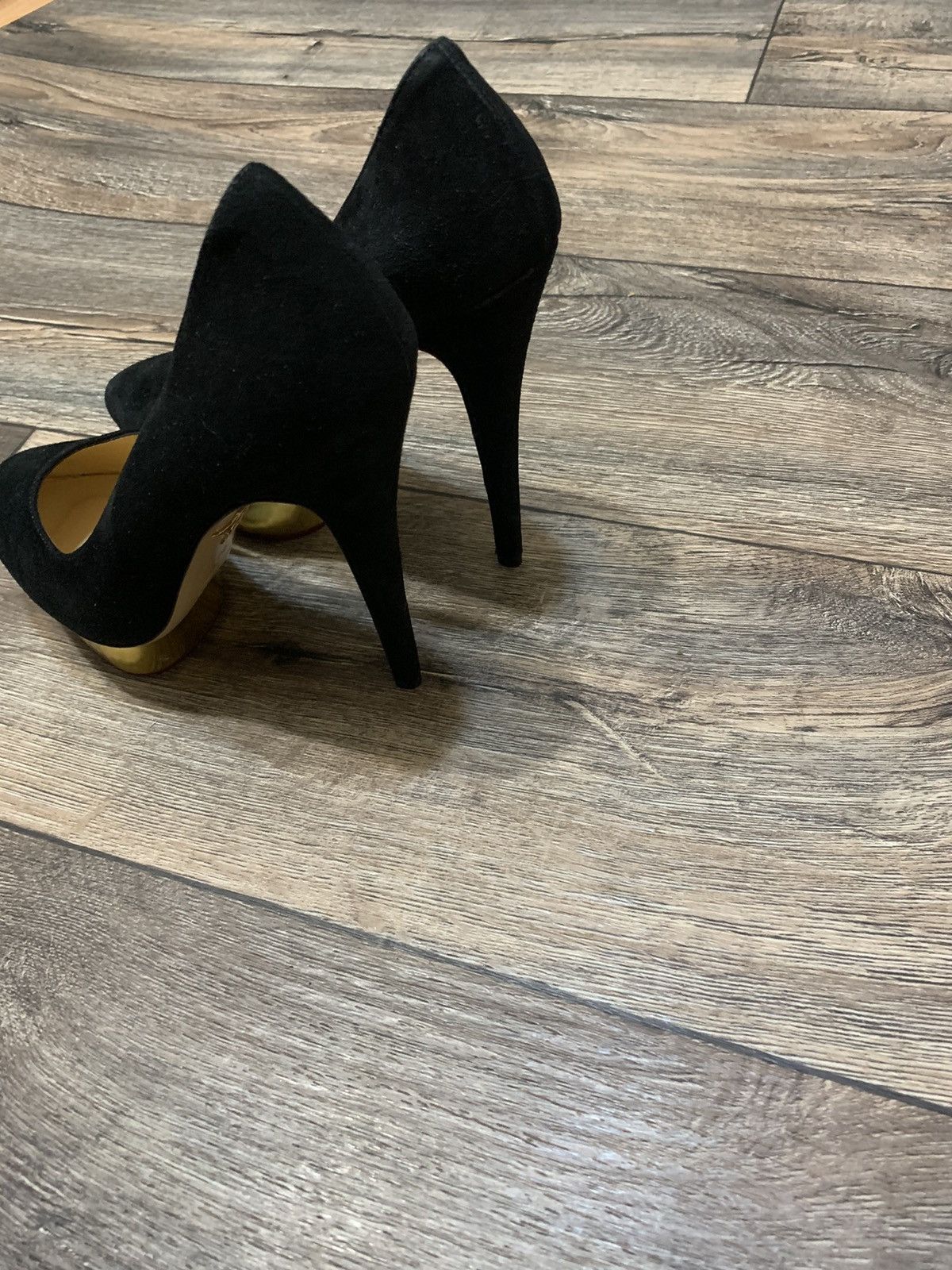 Charlotte Olympia × Designer Charlotte Olympia Dolly Platform Pumps Black Suede Heels Size US 8.5 / IT 38.5 - 7 Thumbnail