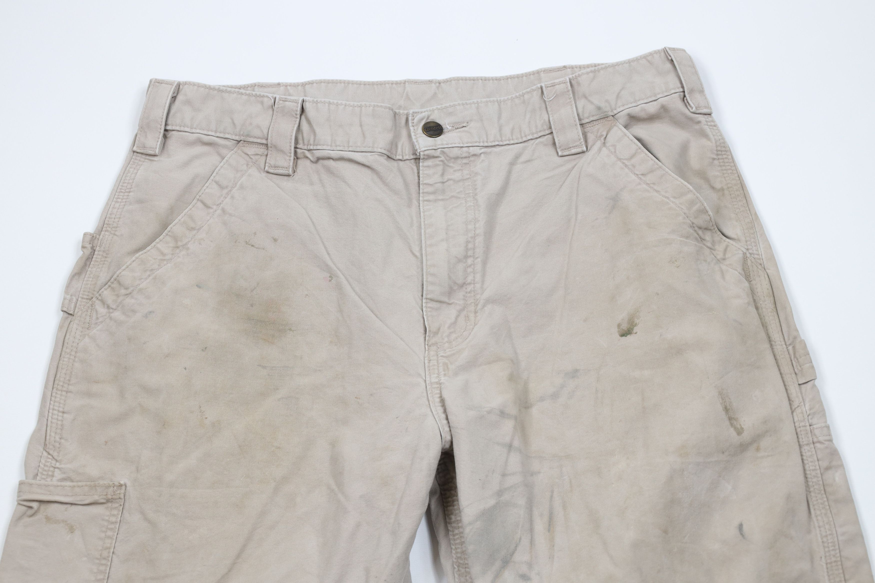 Carhartt Vintage Y2K Carhartt Loose Fit Wide Leg Dungaree Pants Beige Size US 36 / EU 52 - 2 Thumbnail