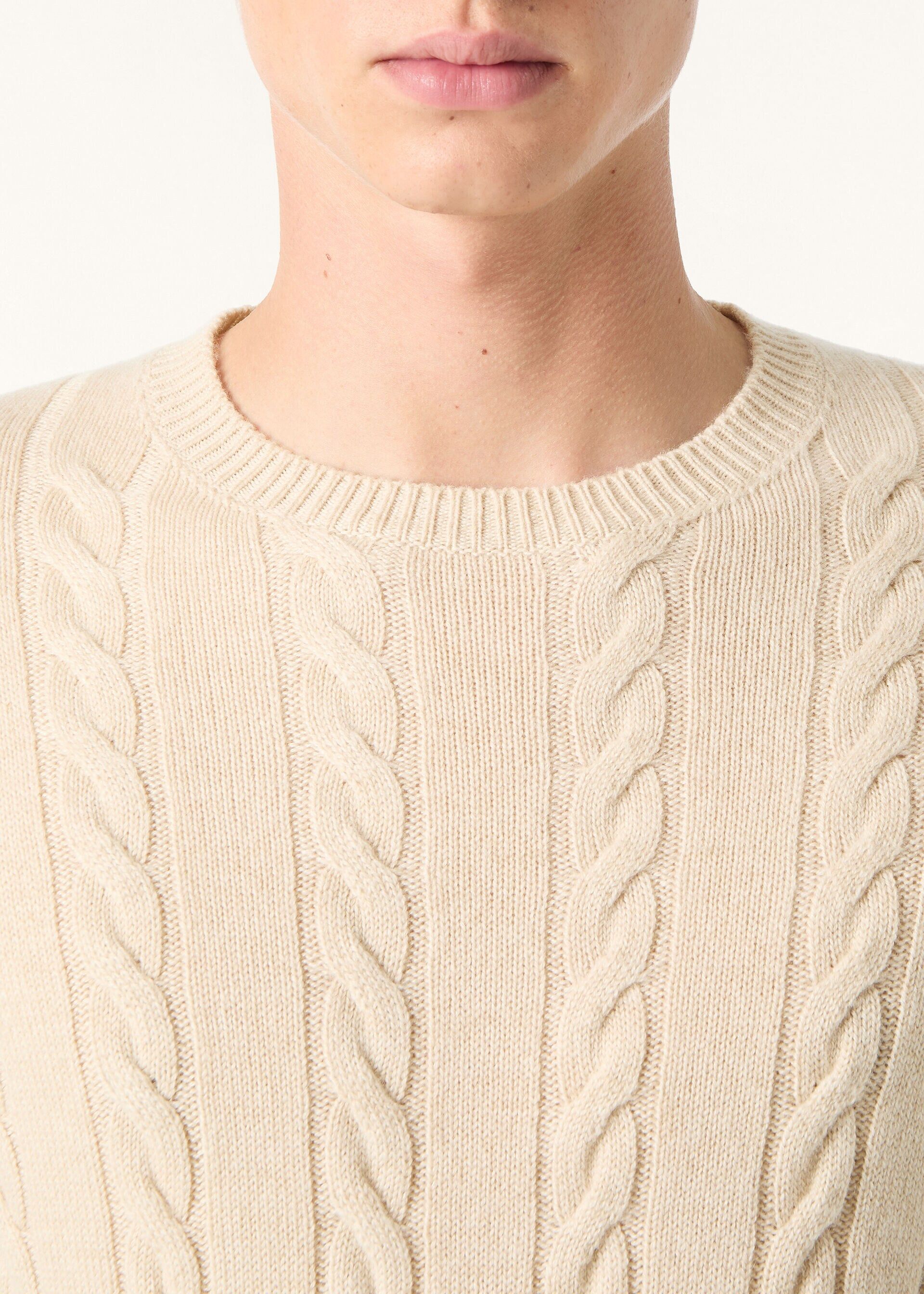 Loro Piana os11x0226 FAQ4517 Cedar Crewneck Sweater in Natural Melange Size US L / EU 52-54 / 3 - 3 Thumbnail