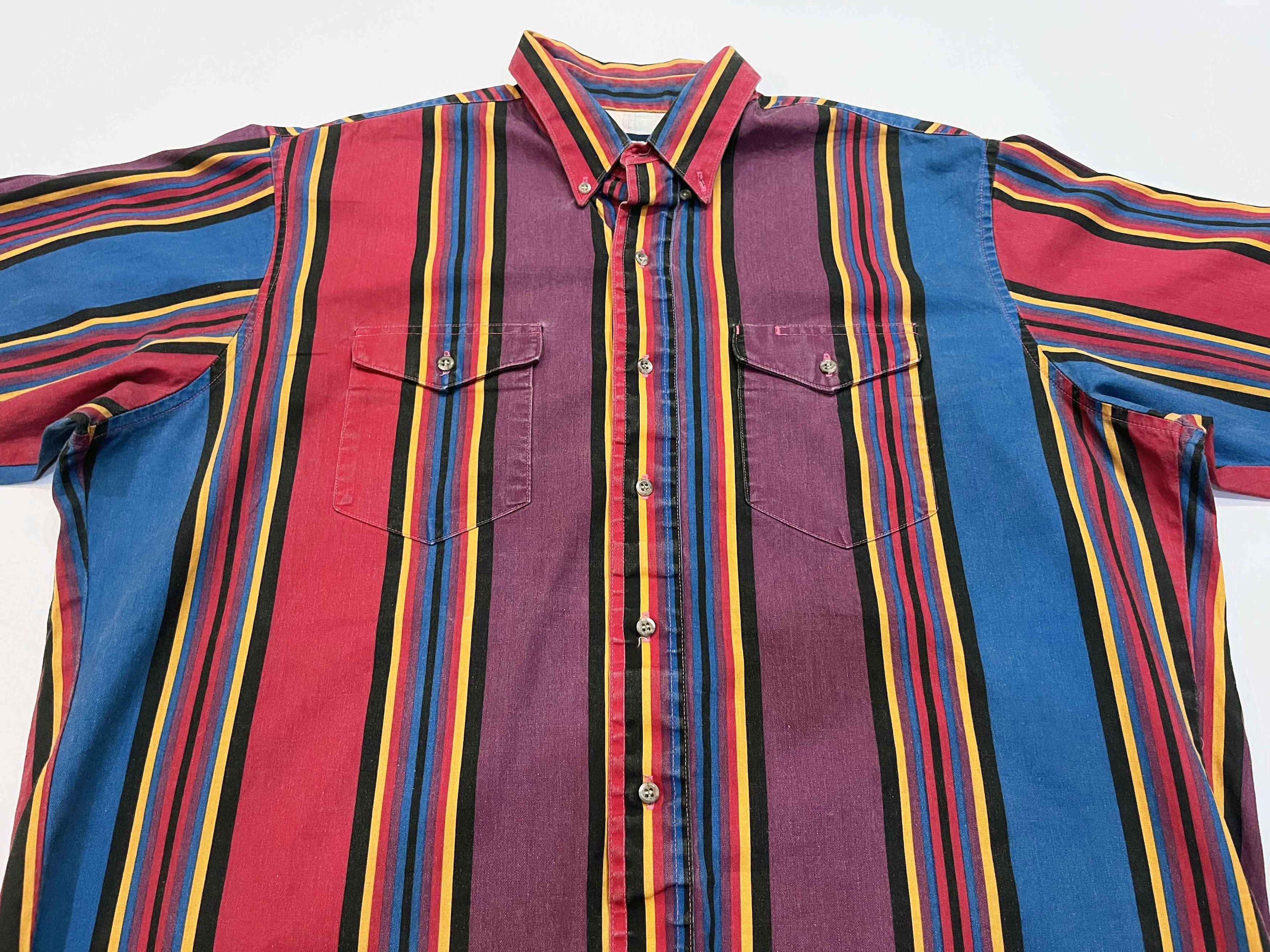 Vintage × Wrangler Vintage Wrangler Brushpopper Western Cowboy Striped Shirt Size US L / EU 52-54 / 3 - 2 Thumbnail