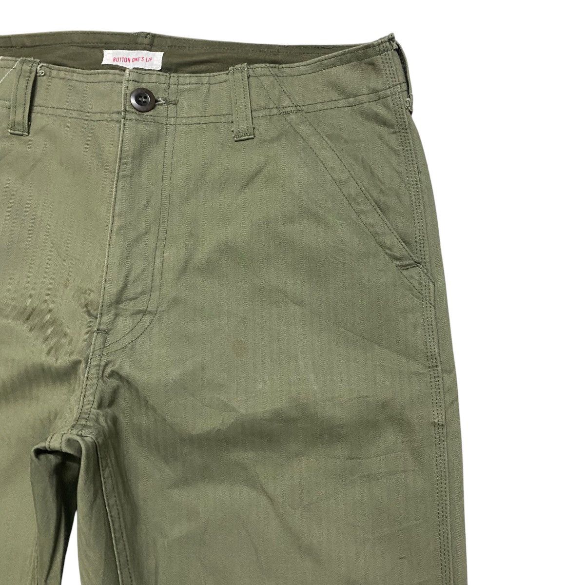 Japanese Brand BUTTON ONE'S LIP Herringbone Fatigue Pants Size US 30 / EU 46 - 5 Thumbnail
