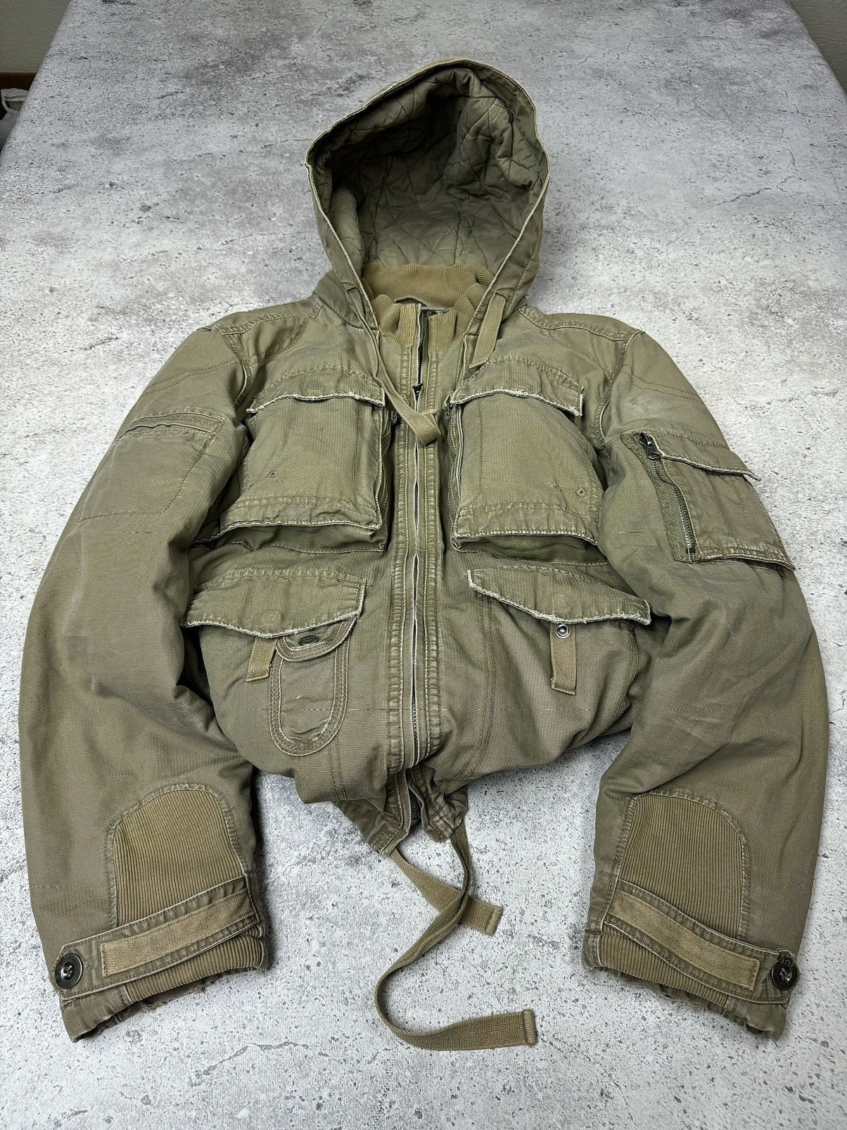 Pre-owned If Six Was Nine X Le Grande Bleu L G B Vintage Japanese Multipocket Cargo Watanabe Style Jacket In Washed Olive