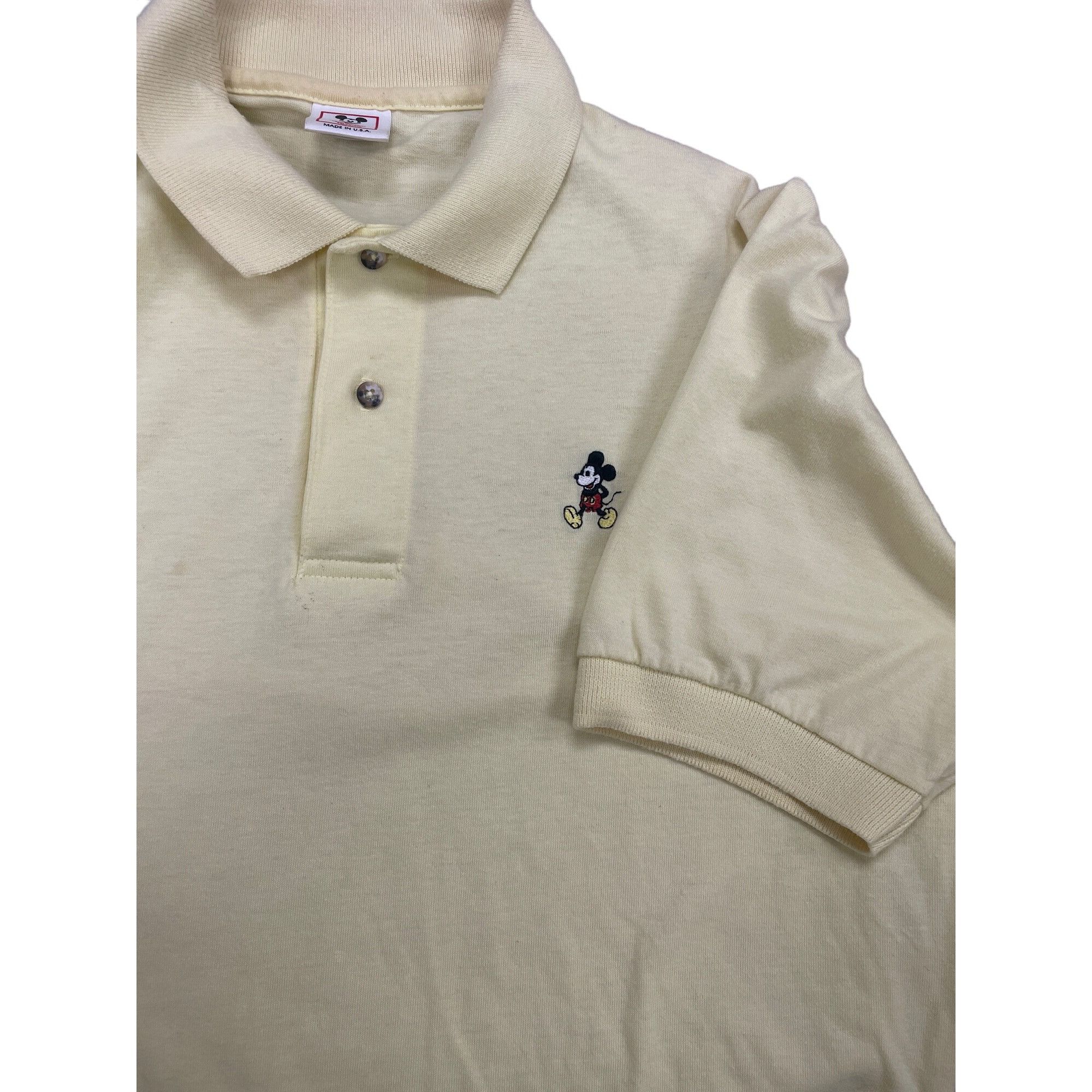 Disney Disney Wear Men's Yellow Polo with Mickey Emblem Size L SKU Size US L / EU 52-54 / 3 - 3 Thumbnail
