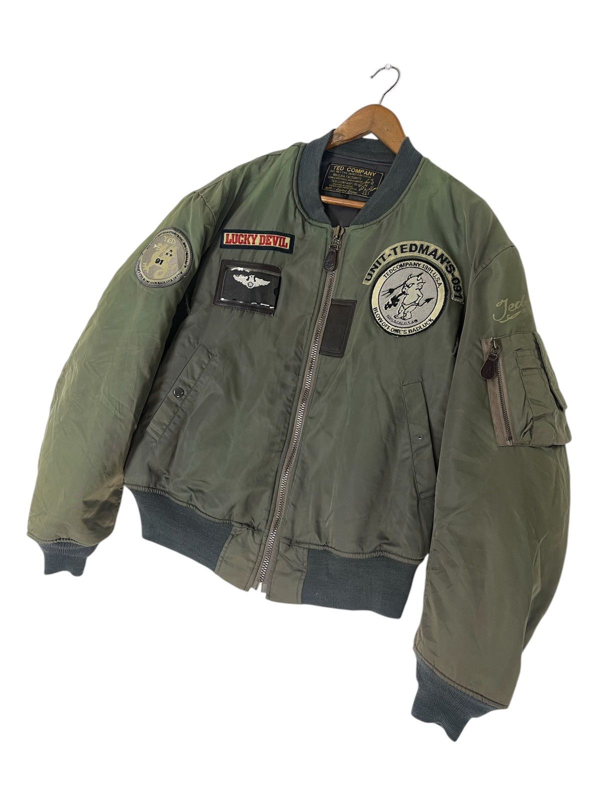 Tedman TEDMAN LUCKY DEVIL MA-1 TED COMPANY BOMBER MILITARY JACKET Size US L / EU 52-54 / 3 - 5 Thumbnail