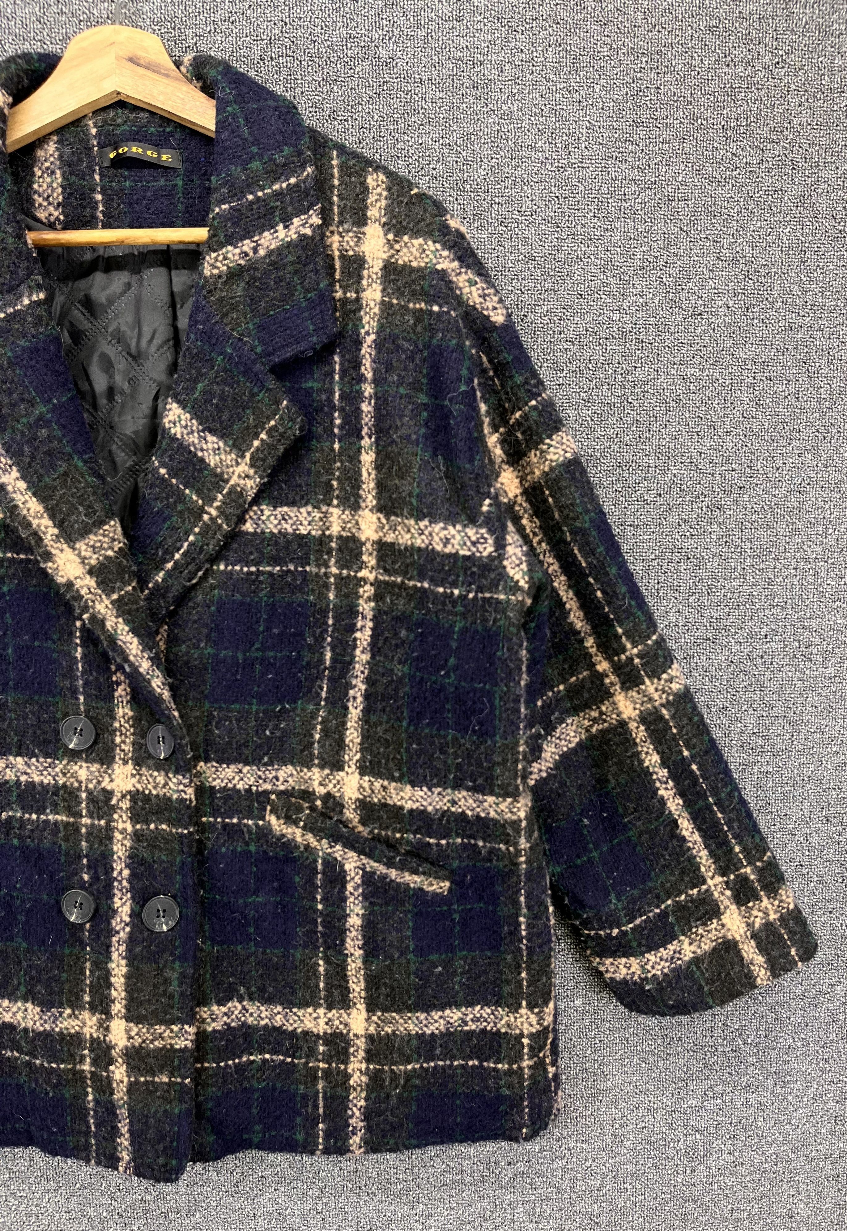George Vintage George Shadow Plaid Button Up Jacket Size M / US 6-8 / IT 42-44 - 4 Thumbnail