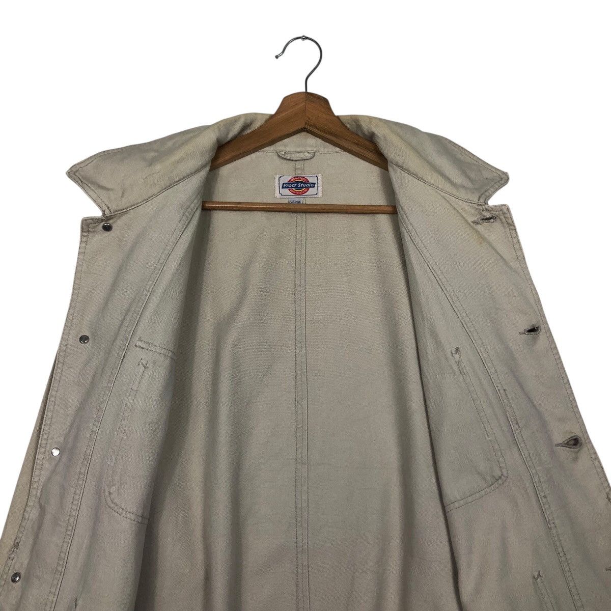 Japanese Brand Pract Studio Heavyweight Canvas Shop Jacket — Boxy Fit Size US L / EU 52-54 / 3 - 15 Thumbnail
