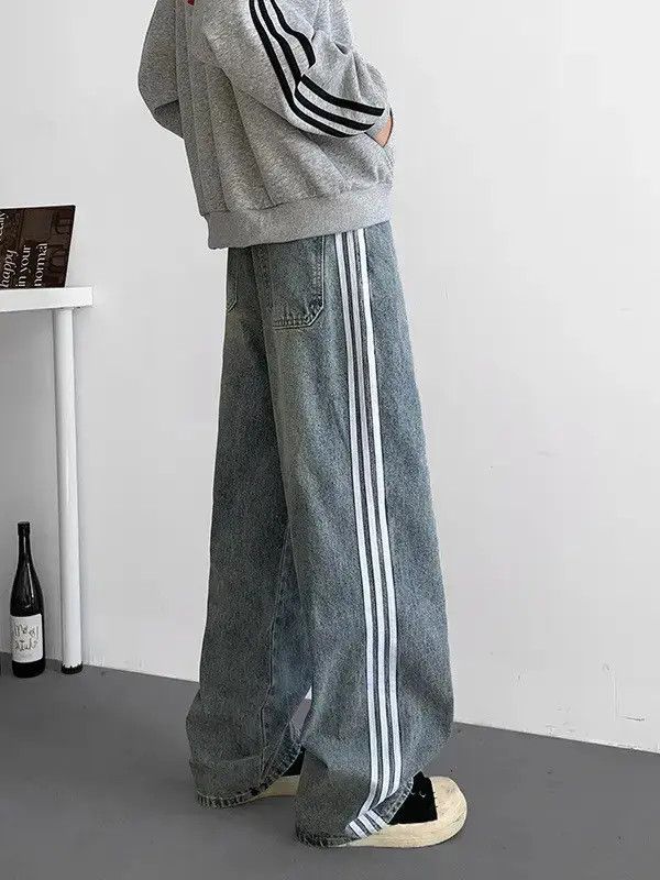 Japanese Brand Retro loose straight leg casual jeans Size US 32 / EU 48 - 5 Thumbnail