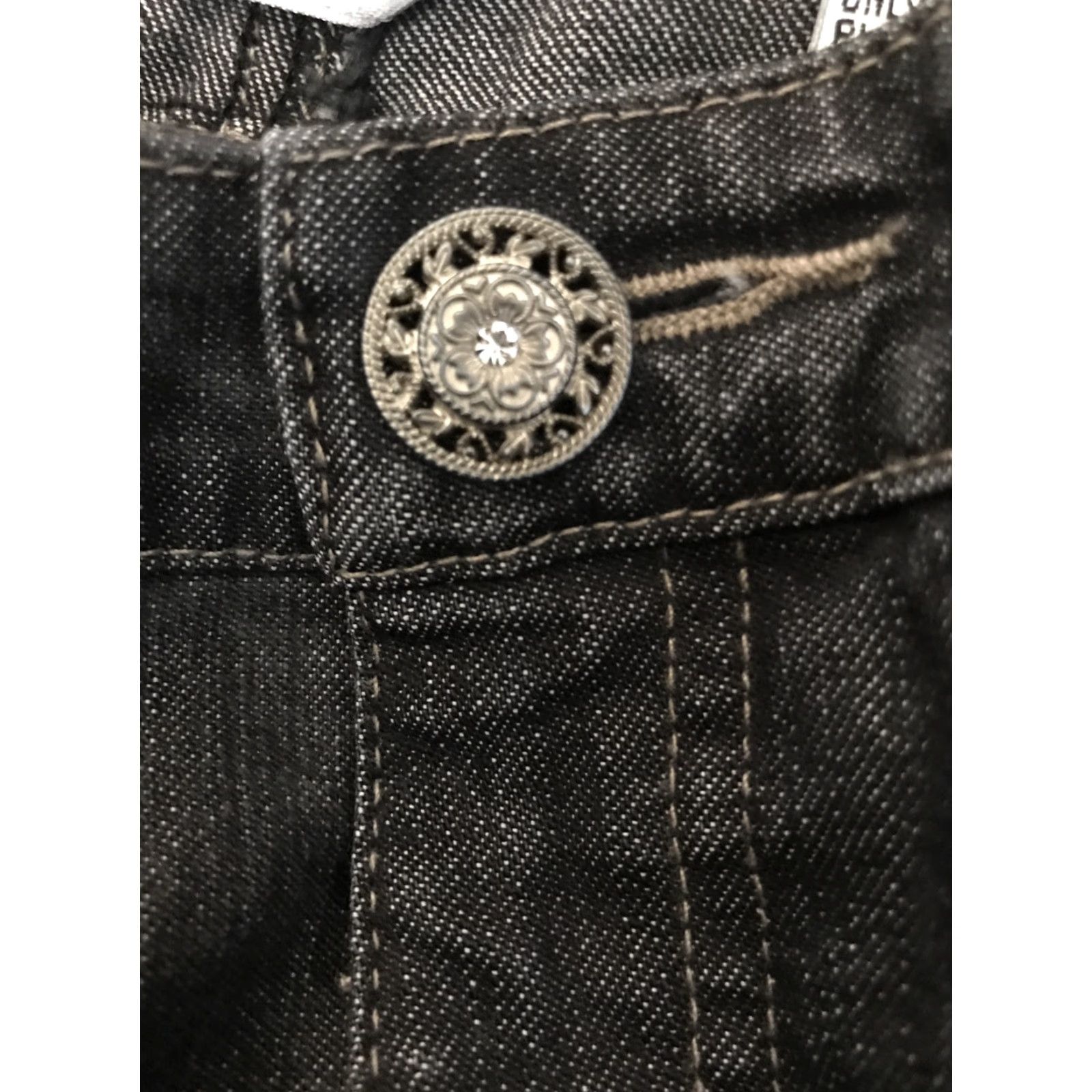 Talbots Talbots Stretch Women's Black Denim Jeans 32" Waist 12 Regular Inseam 31.5" Silver Stitching Pockets Jeans Size 34" / US 12 / IT 48 - 3 Thumbnail