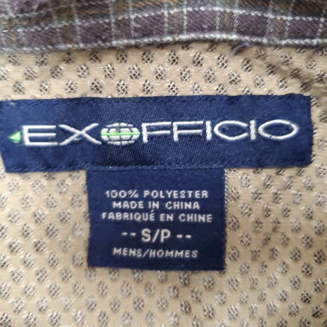 ExOfficio ExOfficio Shirt Mens Small Brown Plaid Performance Technical Zip Pockets Outdoor Size US S / EU 44-46 / 1 - 5 Thumbnail