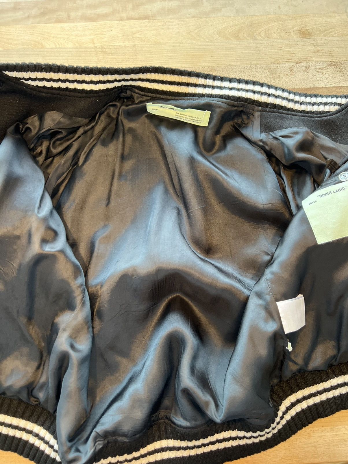 Off-White Off-White Brushed Diagonals Varsity Jacket Size US S / EU 44-46 / 1 - 10 Thumbnail