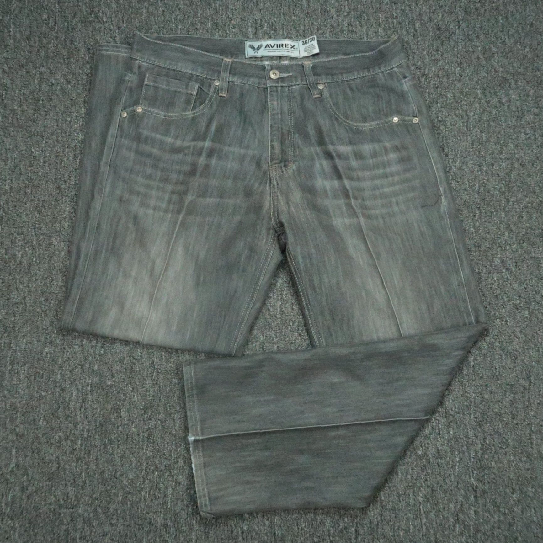Avirex VINTAGE Avirex Jeans Mens 36x30 Gray 5 Pocket Baggy Wide Leg Embroidered Y2K Grunge Denim Size US 36 / EU 52 - 2 Thumbnail