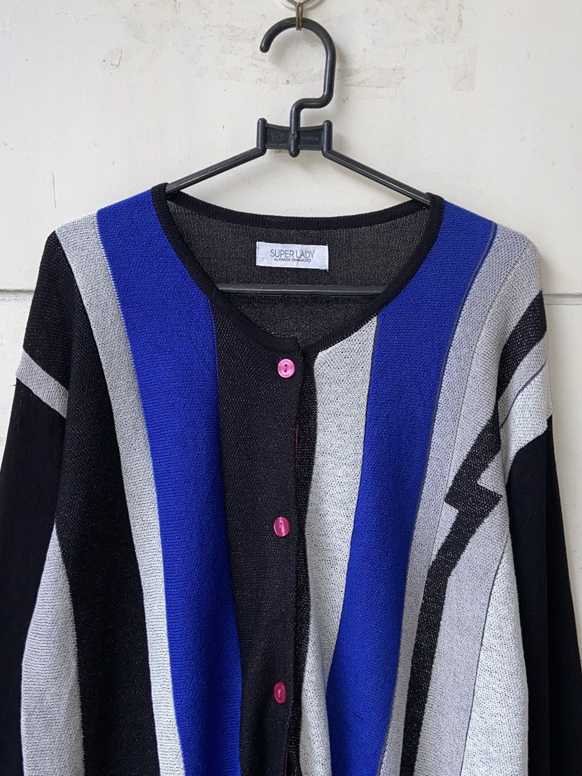 Designer × Japanese Brand × Kansai Yamamoto KANSAI YAMAMOTO Striped Cardigan Size L / US 10 / IT 46 - 13 Thumbnail