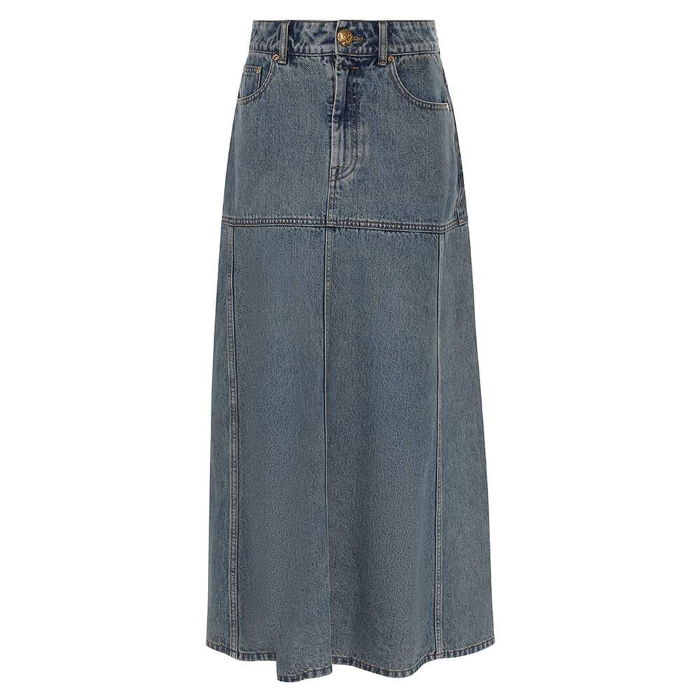 Zimmermann oc11z0825 Illustration Denim Midi Skirt in Blue Size 26" / US 2 / IT 38 - 1 Preview