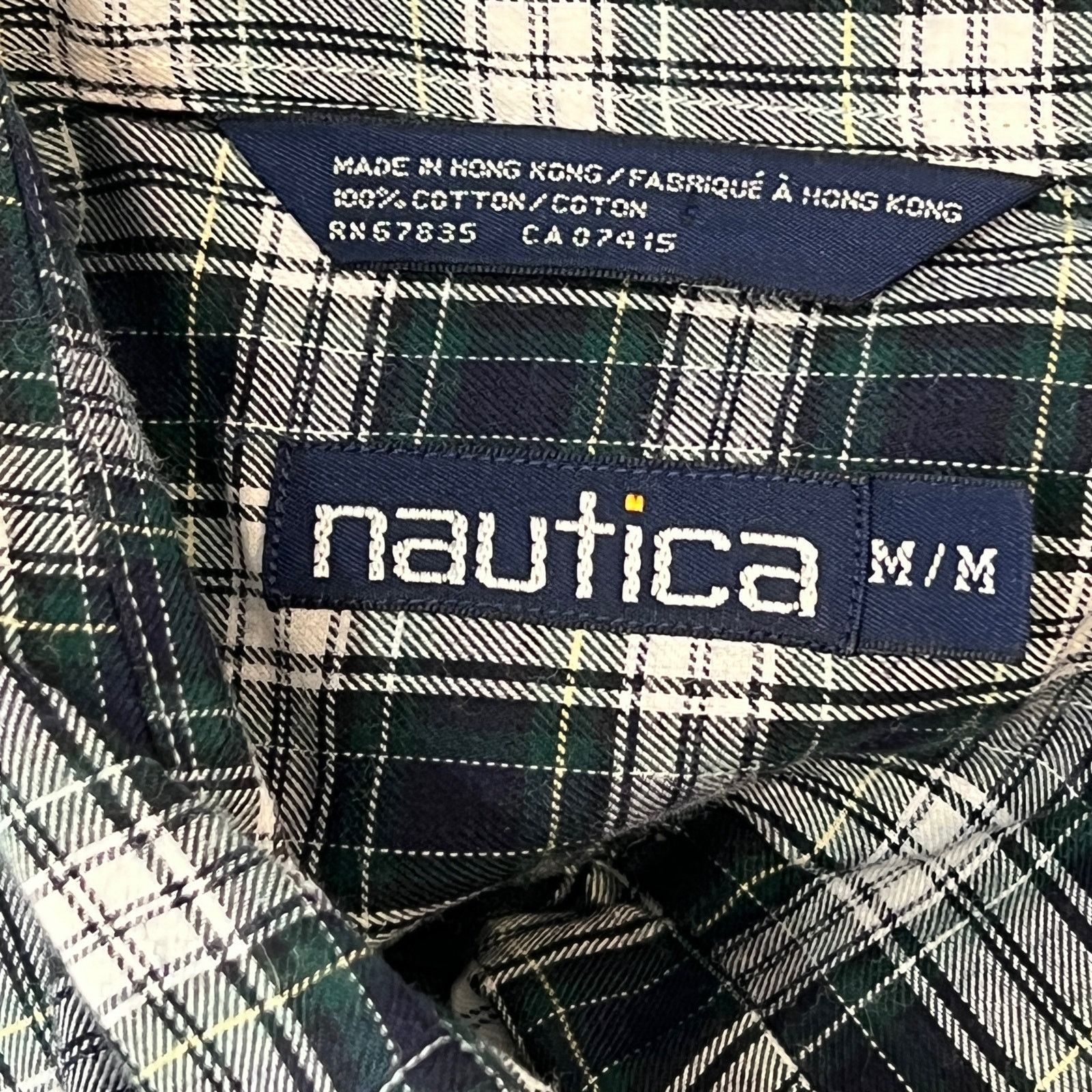 Nautica Vintage 80s Nautica Plaid Flannel Shirt Lightweight Cotton Size US M / EU 48-50 / 2 - 2 Thumbnail