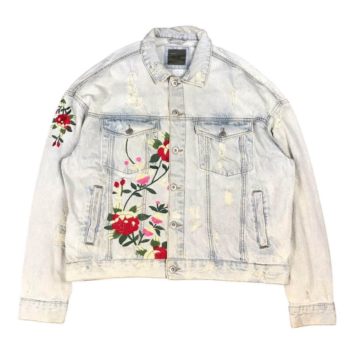 Designer × Zara ZARA MAN DENIM EMBROIDERY DESIGN DISTRESSED JACKET Size US L / EU 52-54 / 3 - 1 Thumbnail