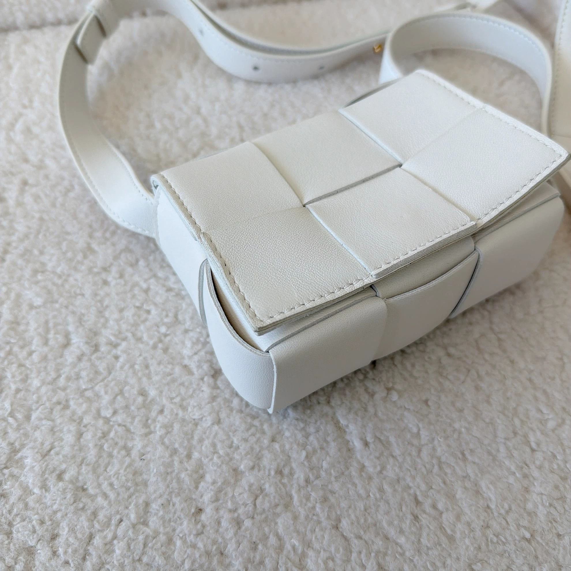 Bottega Veneta BOTTEGA VENETA CASSETTE Intreccio White Bag Size ONE SIZE - 6 Thumbnail