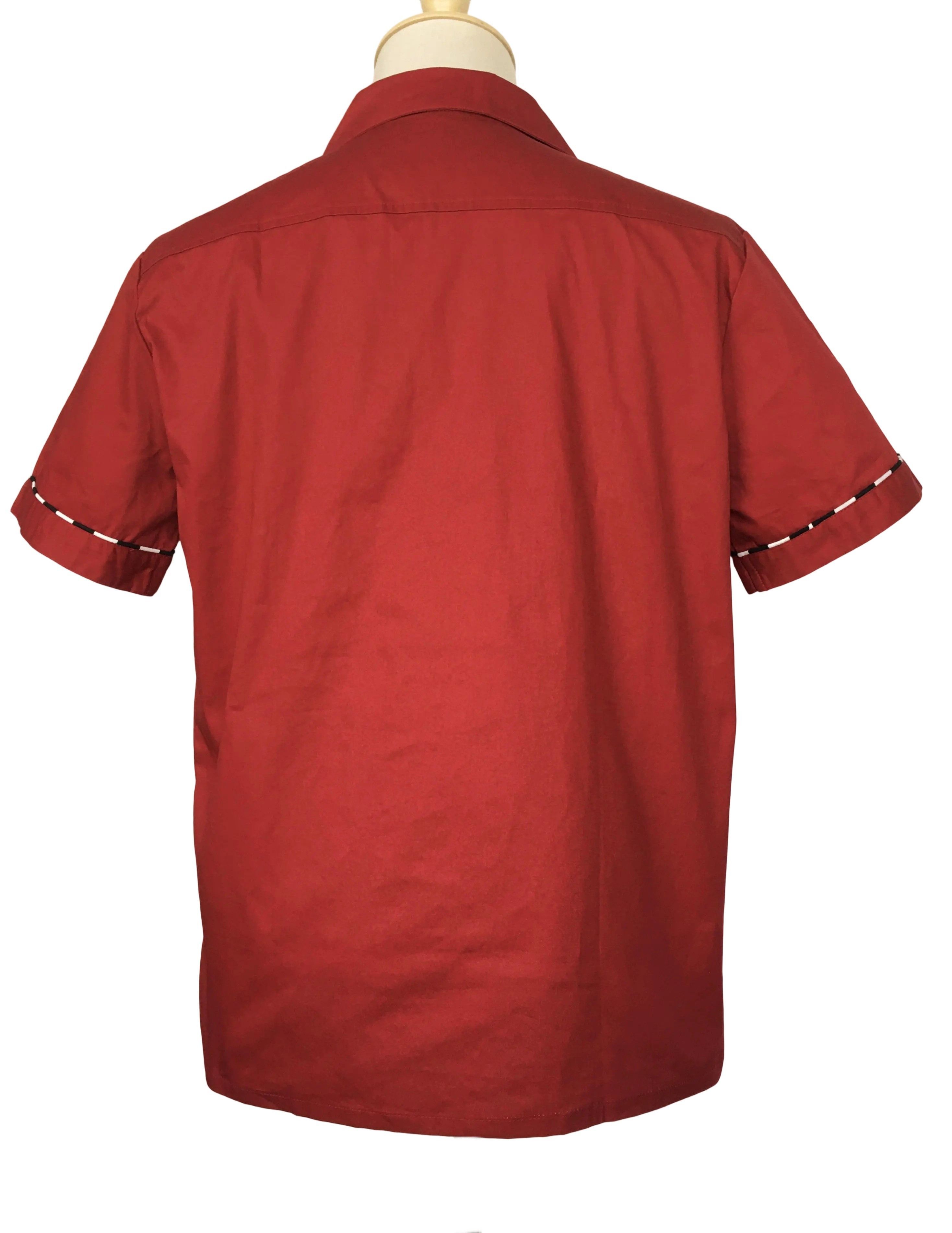 Other Mosaic Panel,Bowling Shirts,Retro Style,Men Shirts Red Size US XL / EU 56 / 4 - 3 Thumbnail