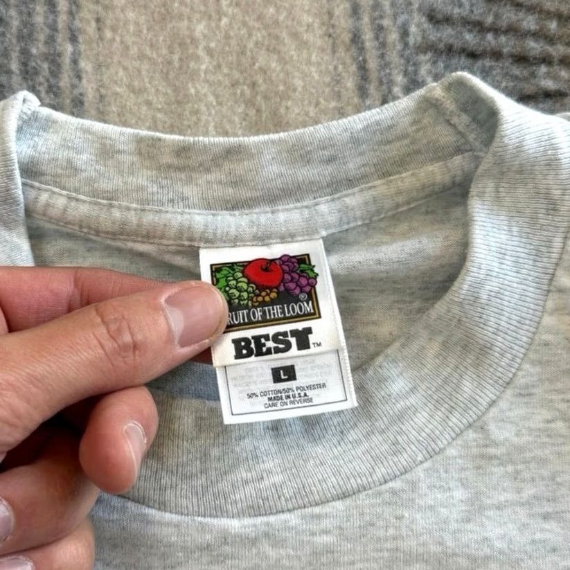 Fruit Of The Loom VINTAGE Michigan State University Spell Out T-Shirt Large Single Stitch USA 90s Size US L / EU 52-54 / 3 - 3 Thumbnail
