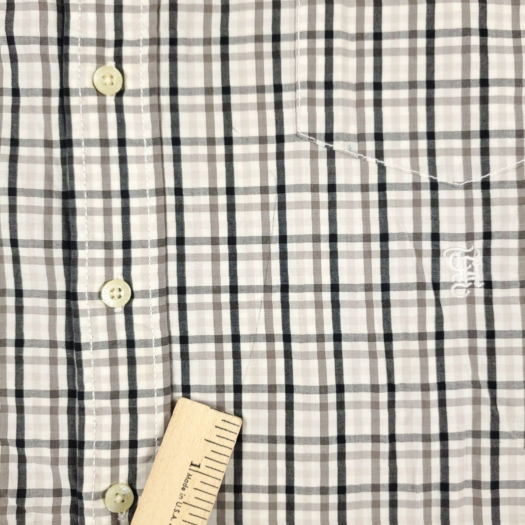 Tommy Hilfiger Tommy Hilfiger Shirt Mens 2XL Beige/Gray Plaid Button-Up Long Sleeve Casual Shirt Size US XXL / EU 58 / 5 - 6 Thumbnail