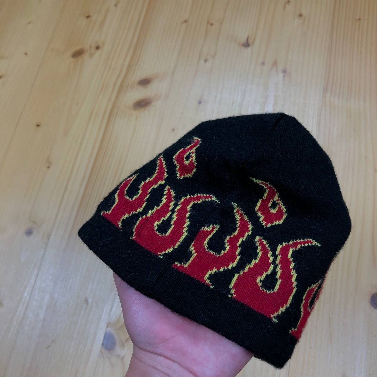 Japanese Brand × Vintage Japanese Vintage Flame Knitted Y2K Streetwear Hat Size ONE SIZE - 4 Thumbnail