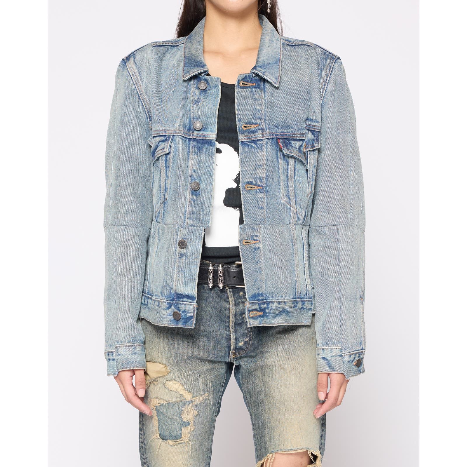 image of Aw18 Levi's X Vetements Deconstructed Denim Jacket in Blue, Men's (Size Small)