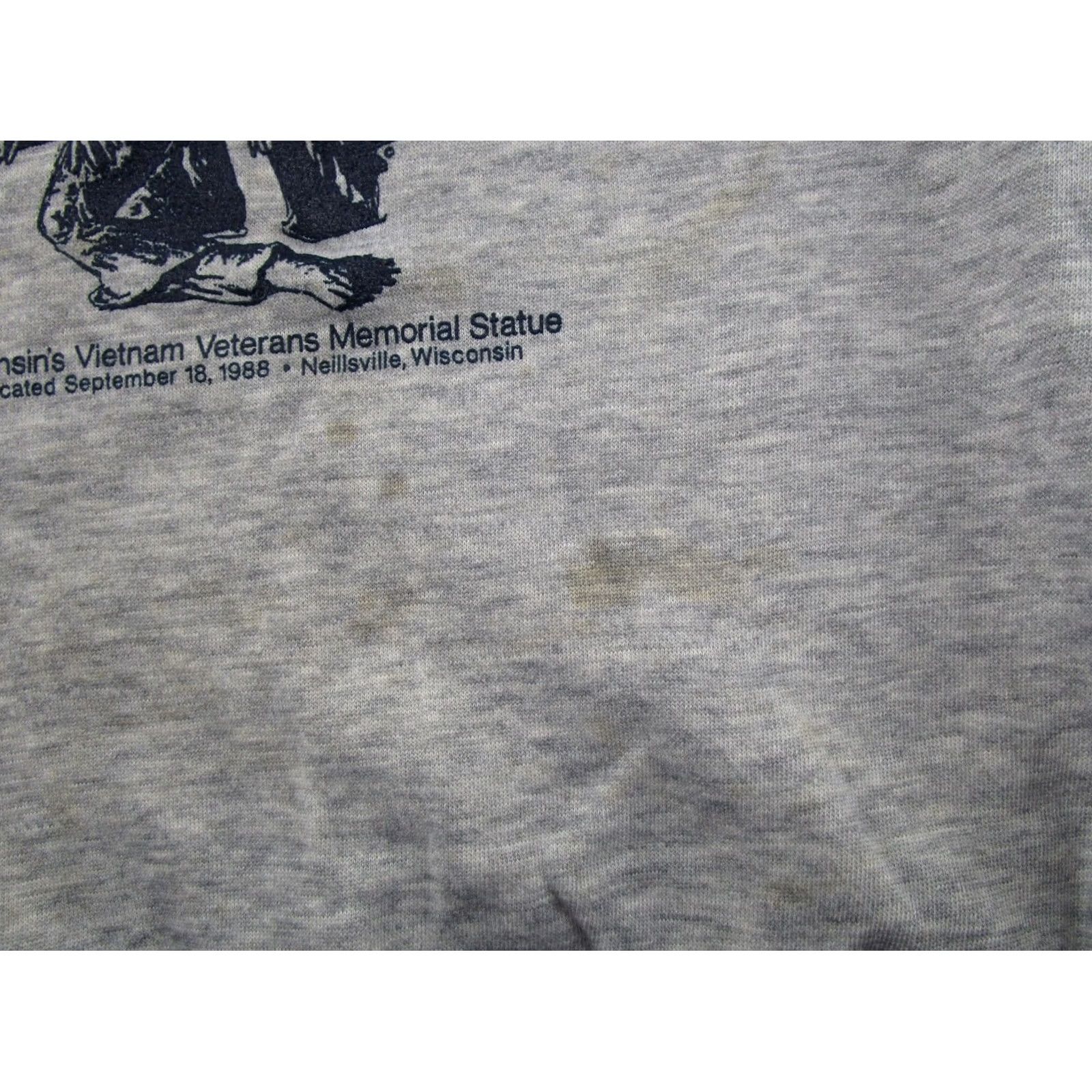 Vintage VINTAGE Wisconsin Memorial Statute Military Sweatshirt 2XL Gray Cotton Pullover Crew Neck Men Sports 80s Hooded Winter Spring Fall Mens Size US XXL / EU 58 / 5 - 6 Thumbnail
