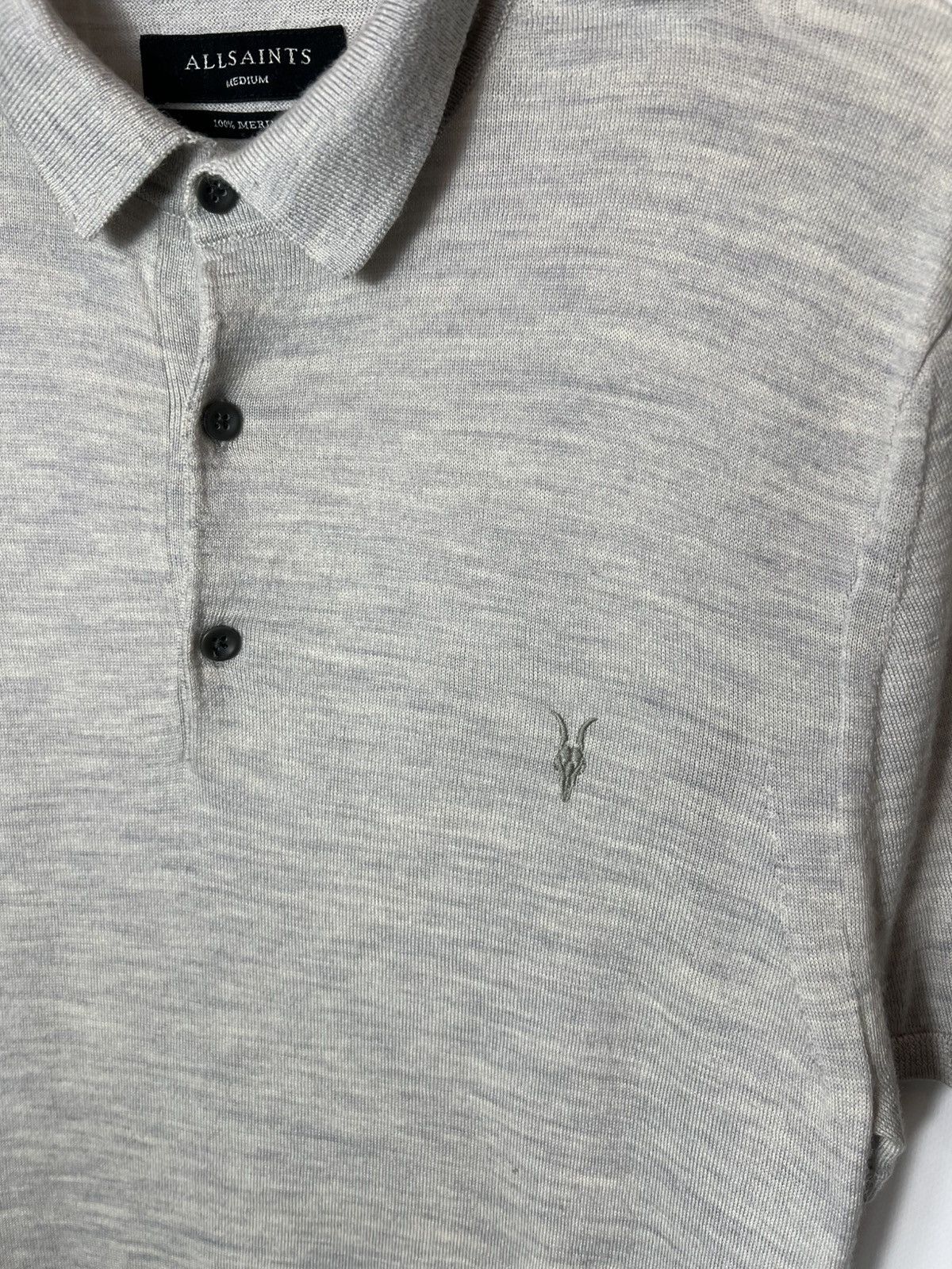 Allsaints Vintage luxury designer Allsaints Merino Wool Gray T-shirt Size US M / EU 48-50 / 2 - 3 Thumbnail