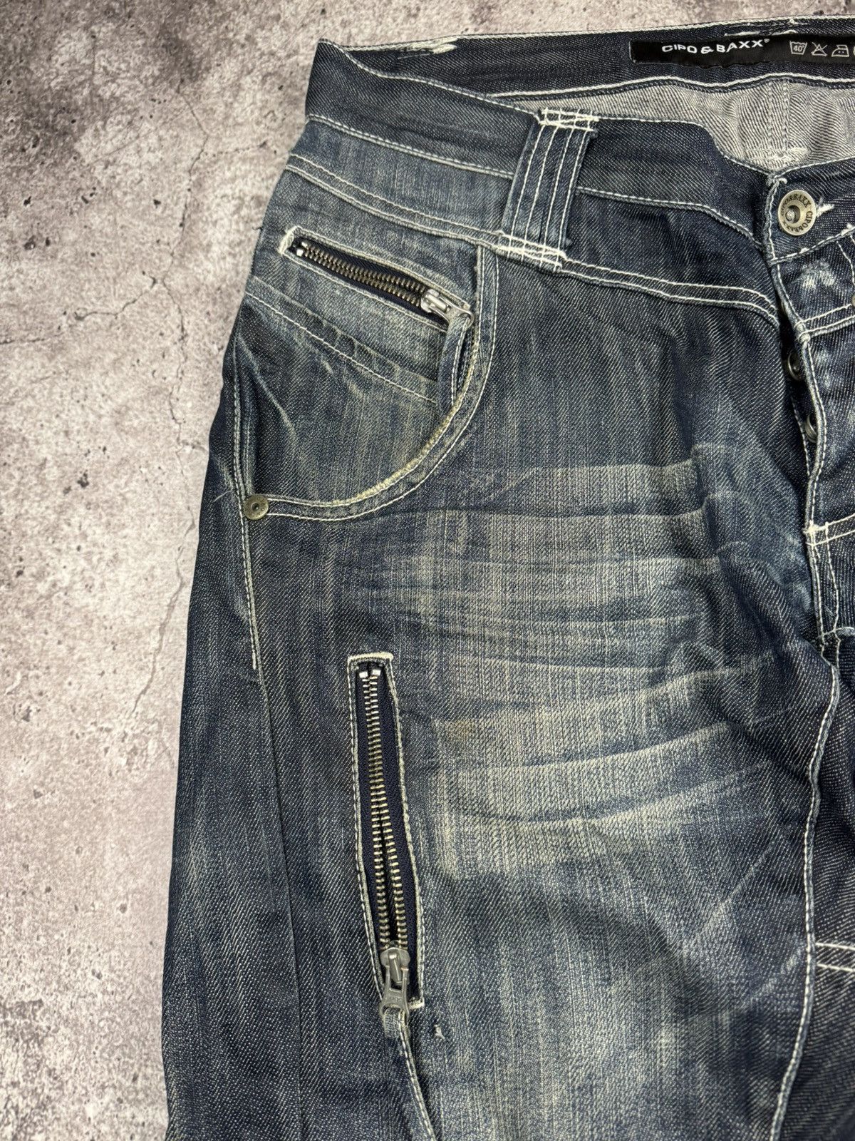 Japanese Brand Vintage Cipo&Baxx jeans drip y2k style designer flared faded Size US 34 / EU 50 - 3 Thumbnail