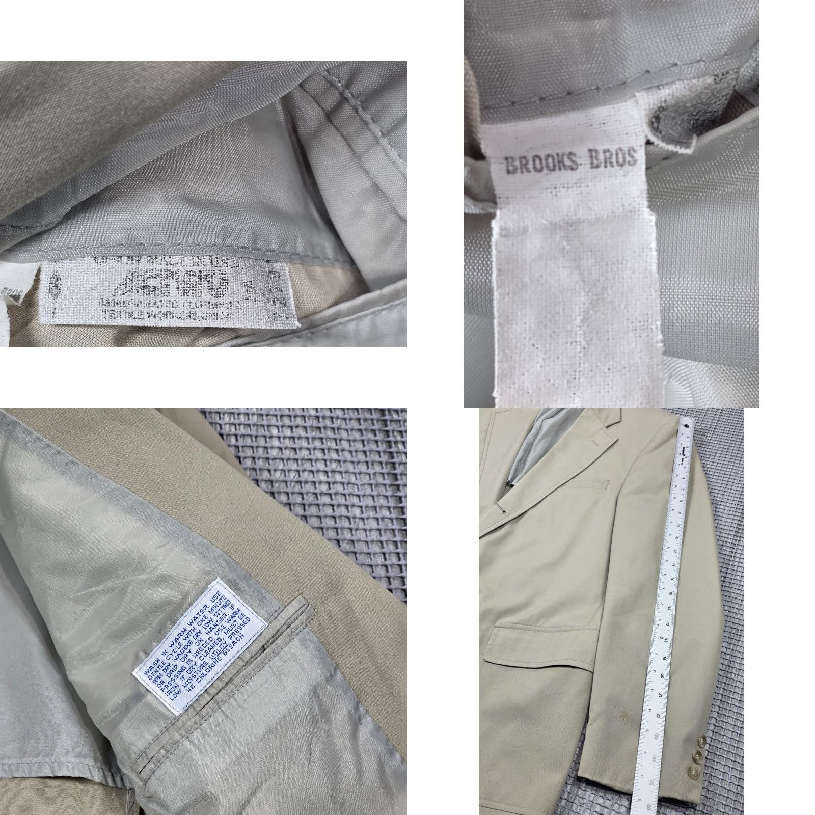 Brooks Brothers VINTAGE Brooks Brothers Blazer Mens 44 Beige Washable Sport Coat Made USA 80s Size 44R - 9 Thumbnail