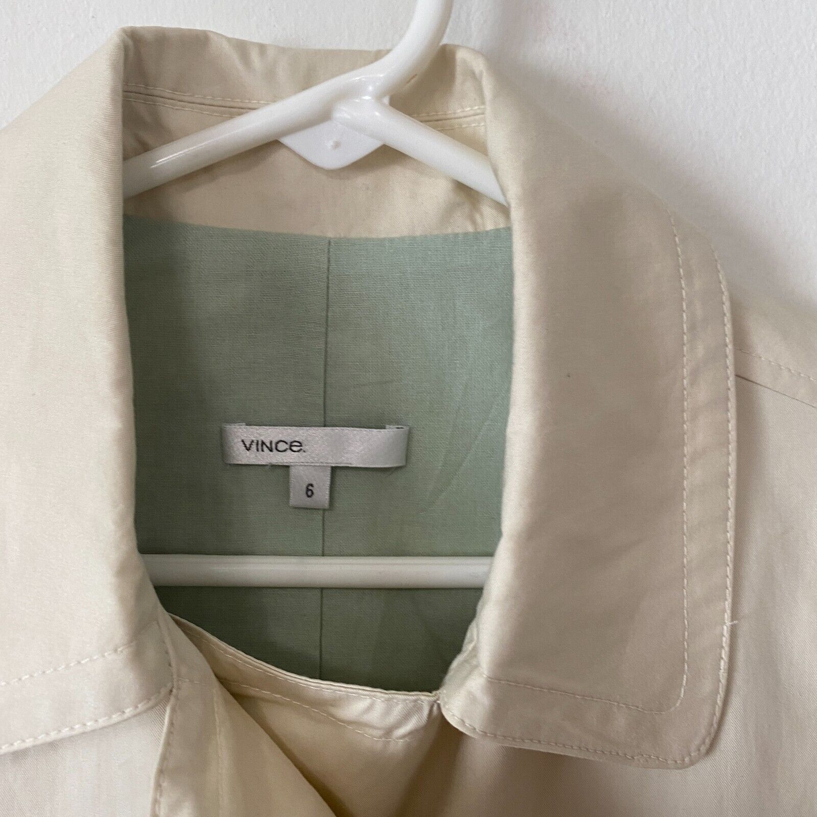Vince NWT Vince Cream Fitted Utility Duster Jacket Sage Lining 6 Size M / US 6-8 / IT 42-44 - 11 Thumbnail