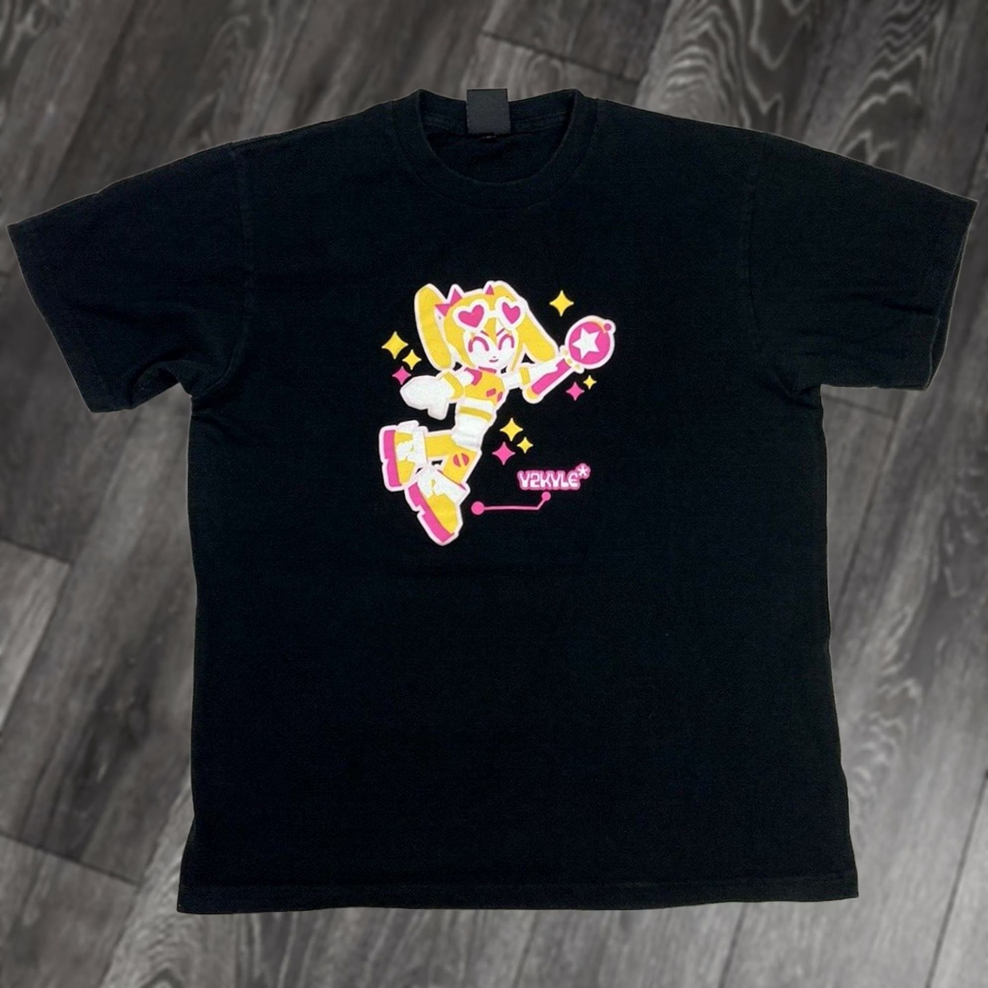 Vintage VINTAGE Y2KYLE Starry Girl Graphic T-shirt Men LARGE Black Short Sleeve Crew Neck Cotton Logo All Seasons Size US L / EU 52-54 / 3 - 1 Thumbnail