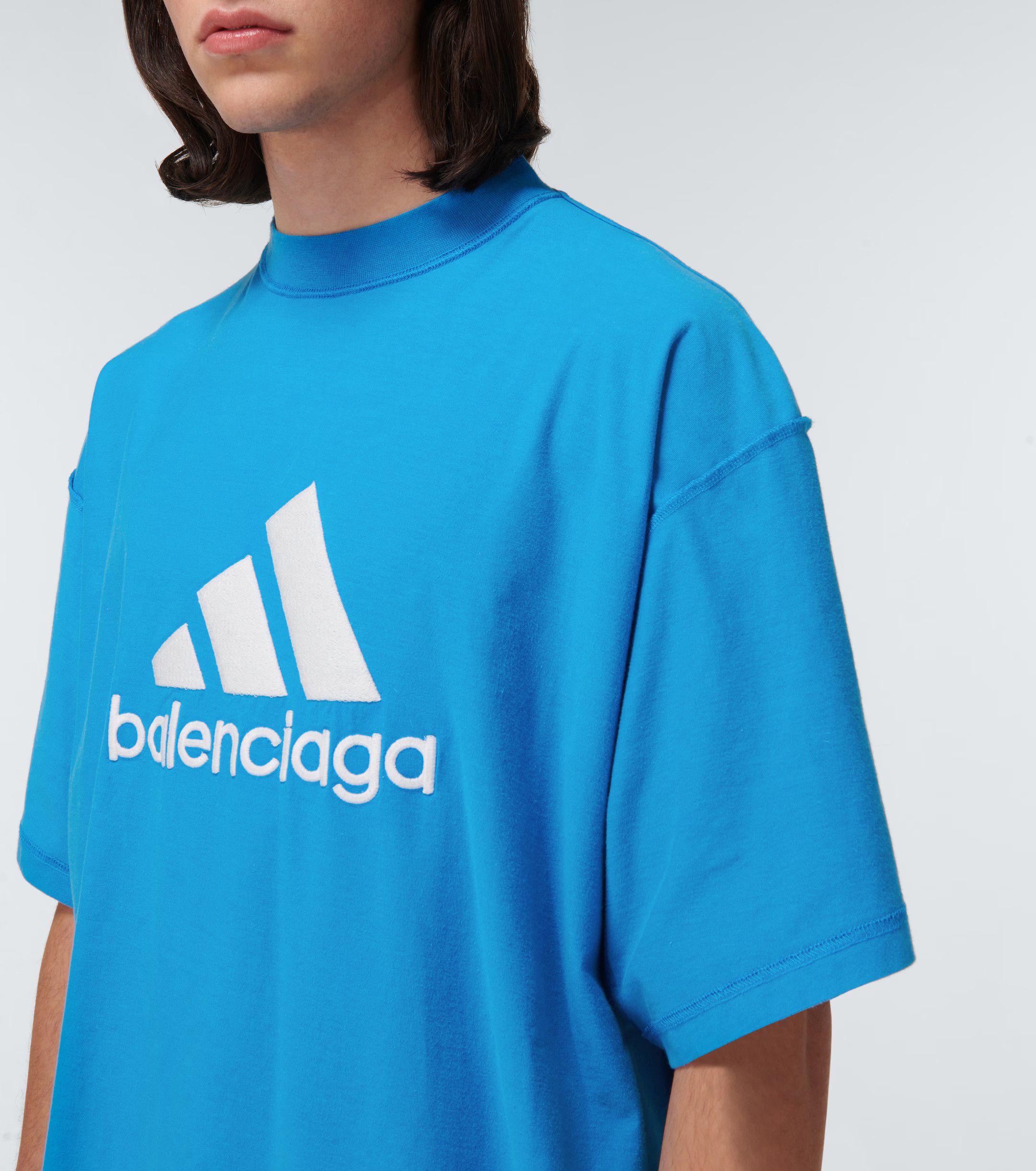 Balenciaga o1in1g0724 T- Shirt Oversized in Blue Size US L / EU 52-54 / 3 - 5 Thumbnail