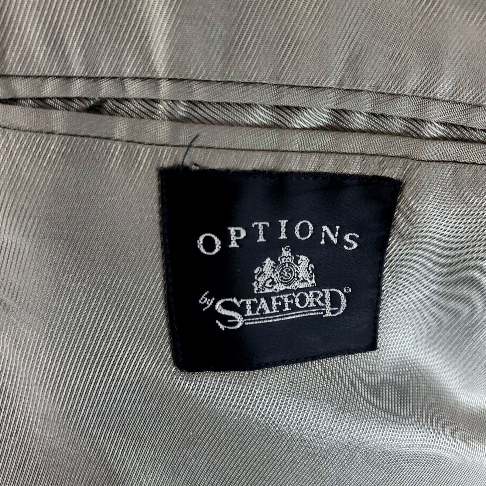 Stafford Stafford Options Worsted Wool Tweed 3 Button Sport Coat 46R Size 46R - 7 Thumbnail