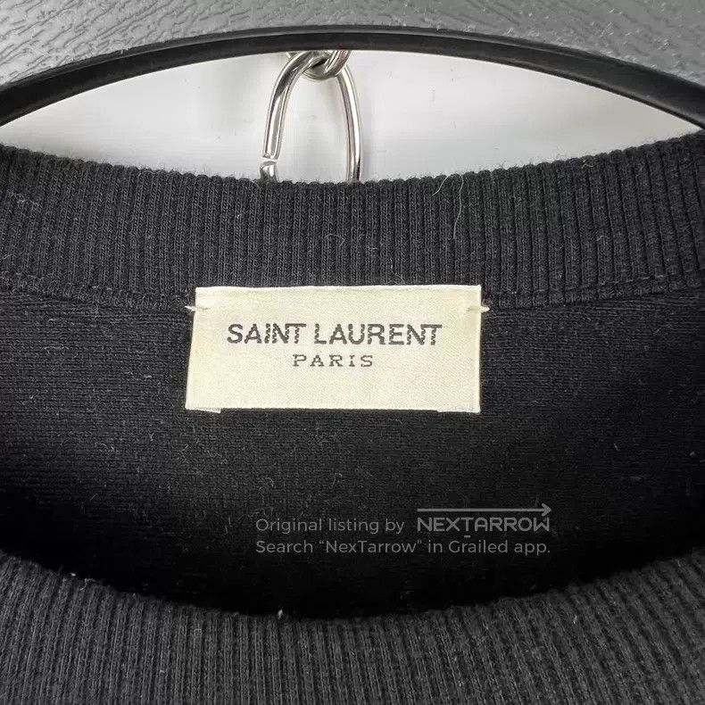 Saint Laurent Paris Saint Laurent Paris Black Glitter Embroidered Logo Fleece Size S / US 4 / IT 40 - 3 Thumbnail