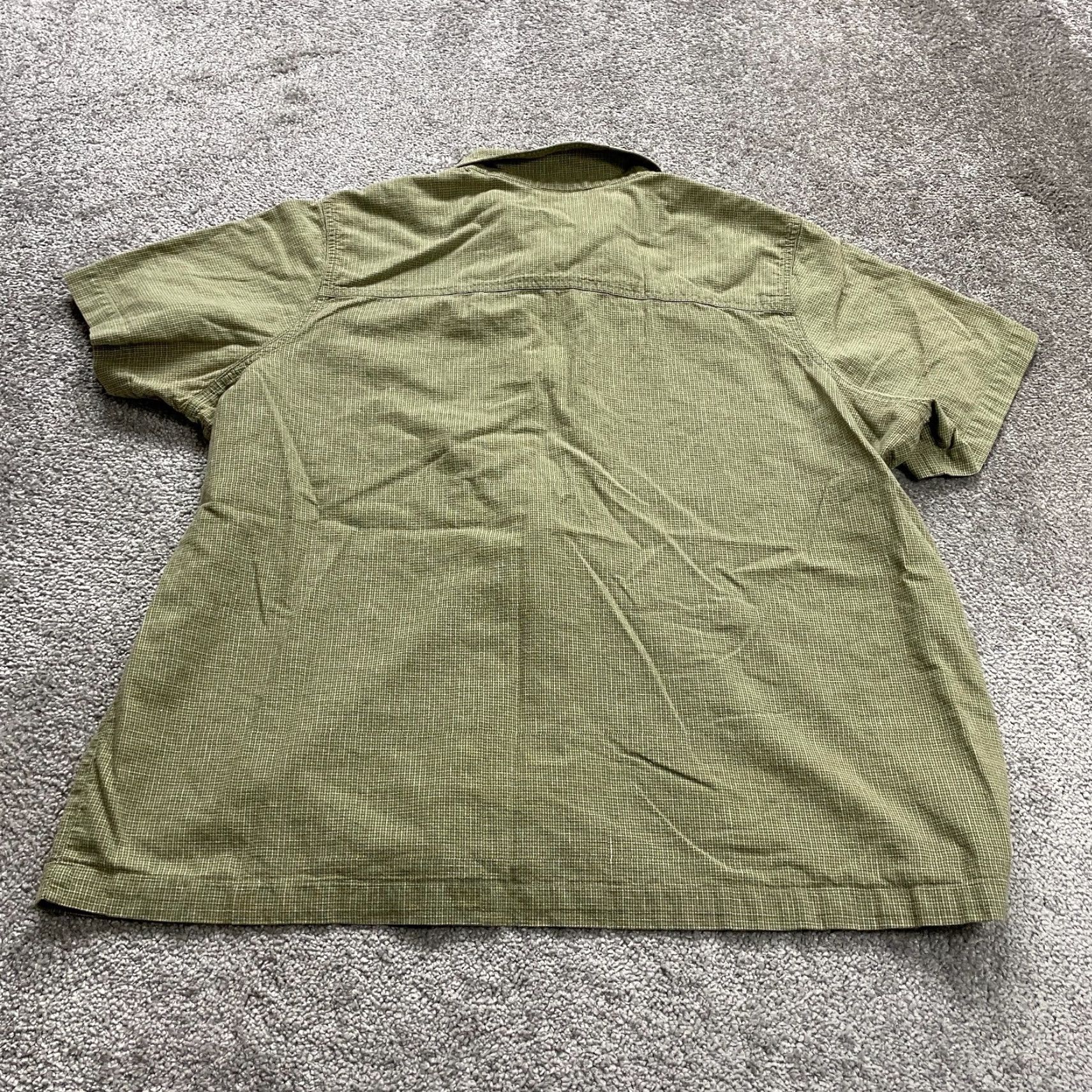 Faded Glory Faded Glory Full Zip Blouse Shirt Womens 28W Green Plaid Cotton Short Sleeve Size 4XL / US 24-26 - 2 Thumbnail