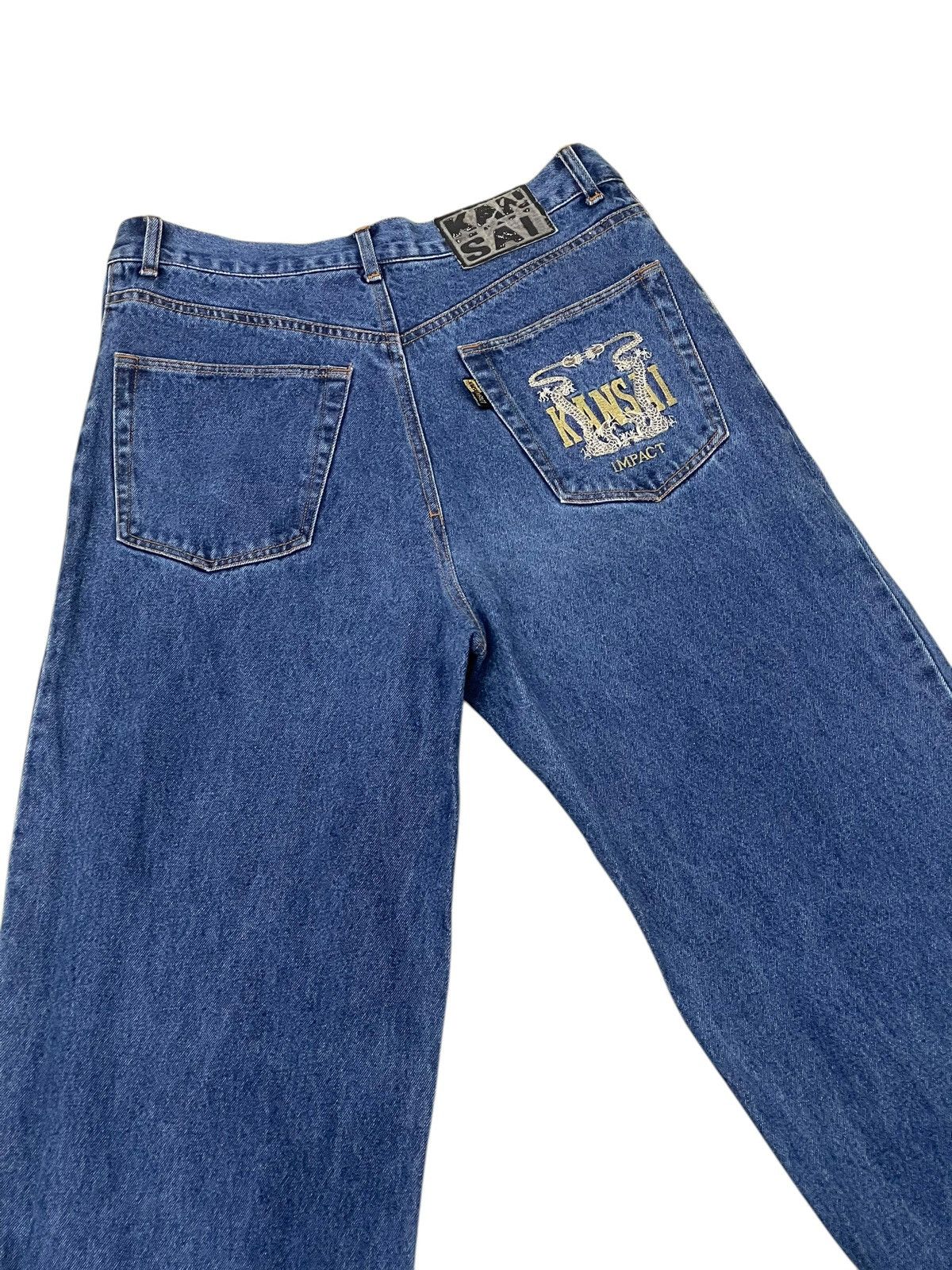 Kansai Yamamoto Baggy Jeans Vtg Y2K Kansai Impact Embroydered 1🟦3 Size US 32 / EU 48 - 1 Thumbnail