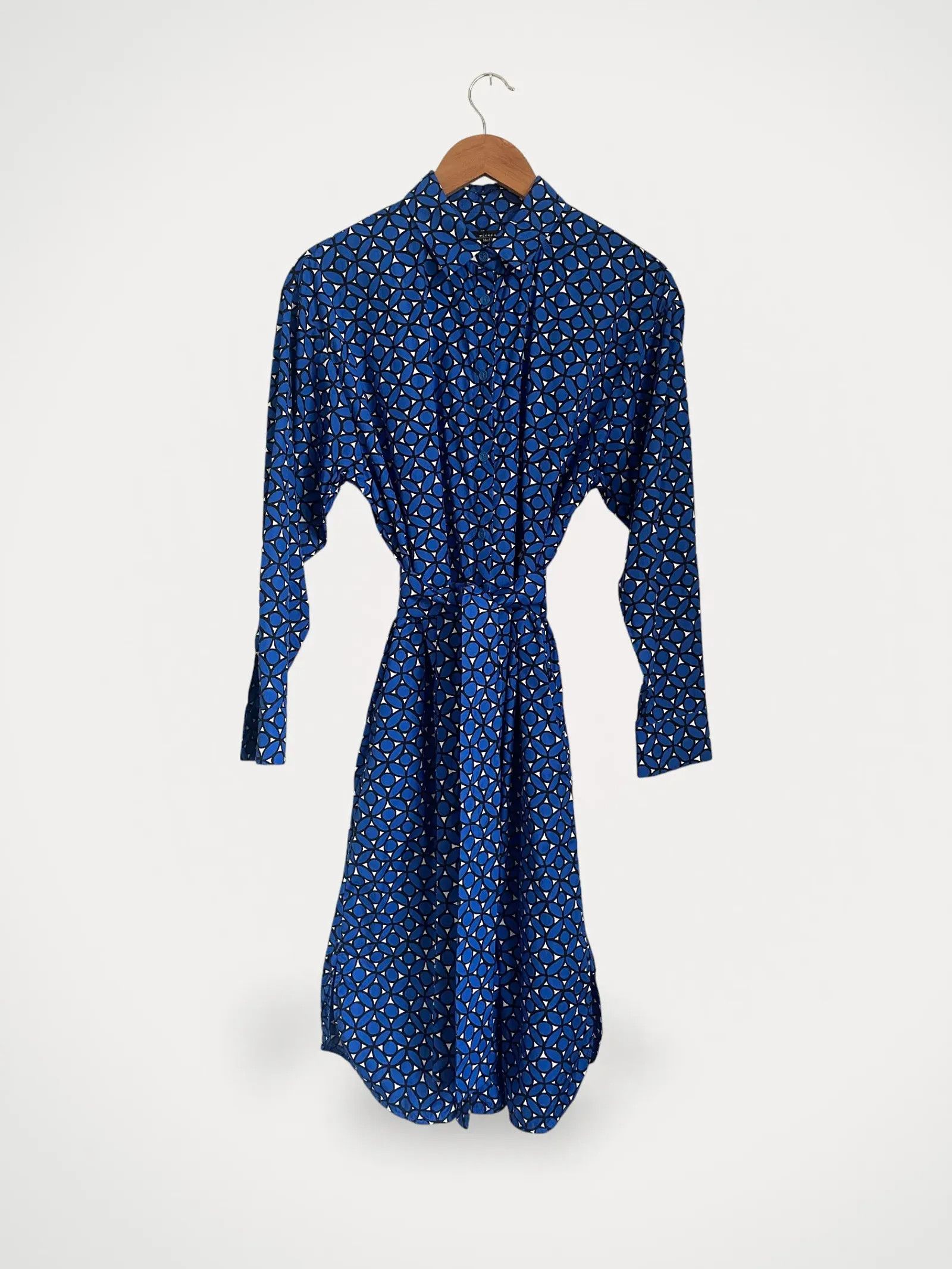 ワンピース MAX MARA NAVY BLUE STRETCH VISCOSE BLEND SHEERE DRESS Weekend Max Mara Navy Blue Stretch Viscose Blend Sheere