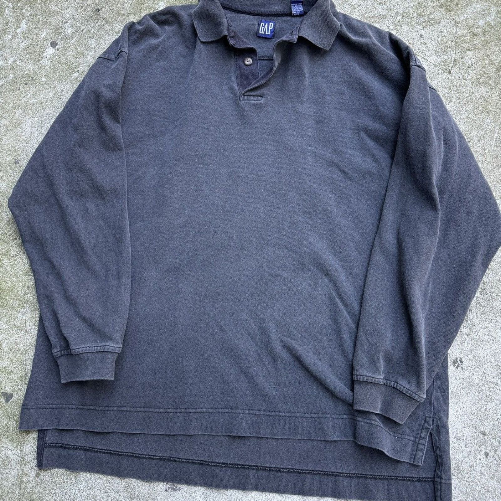 Gap Vintage Gap Oversized Faded Black Heavy Cotton Shirt Size US M / EU 48-50 / 2 - 4 Thumbnail