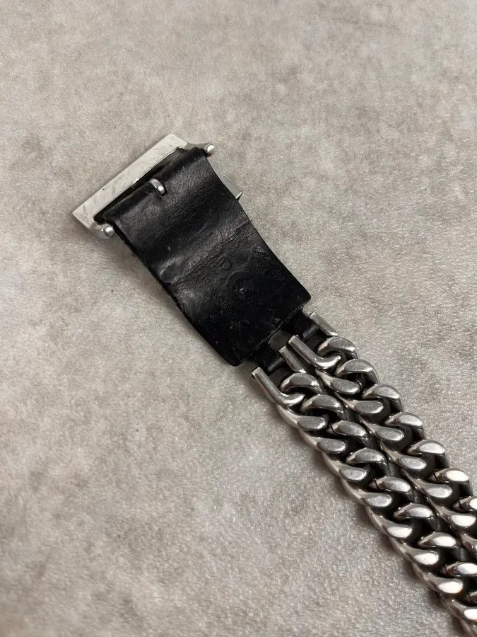 Dolce & Gabbana 2000s Dolce & Gabbana Chain Black Leather Bracelet Size ONE SIZE - 7 Thumbnail