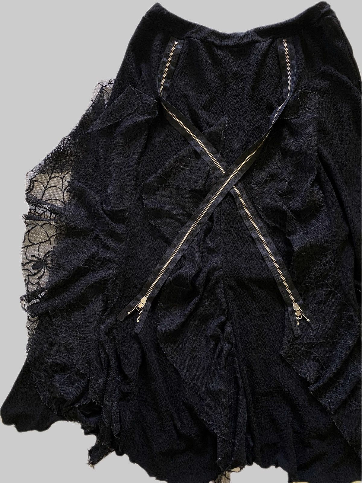 Japanese Brand Rare❗️SpiderWeb Raver Goth Punk Zipper Skirts Size 30" / US 8 / IT 44 - 6 Thumbnail