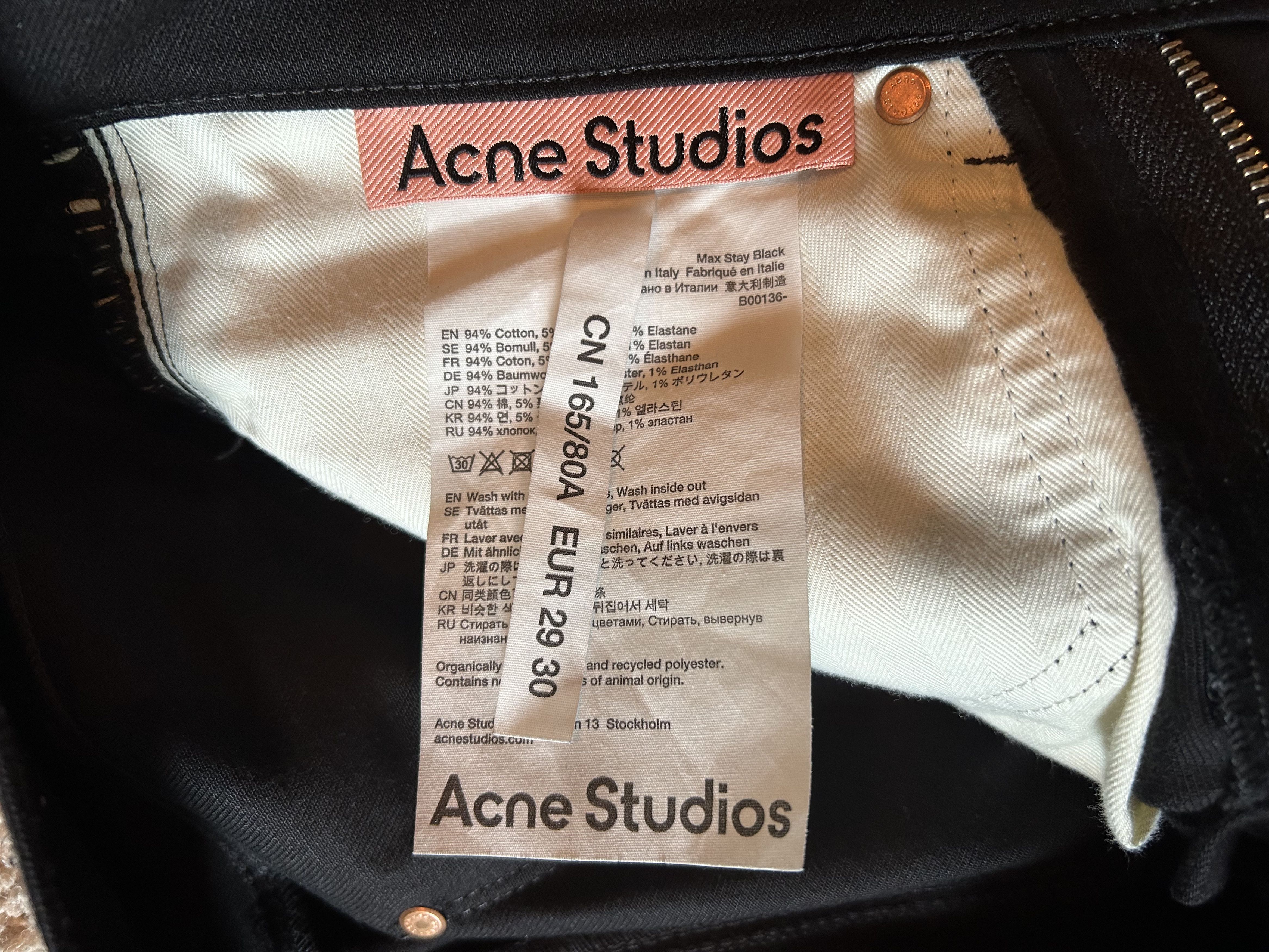 Acne Studios Men-Denim Max Stay Black Size US 29 - 6 Thumbnail