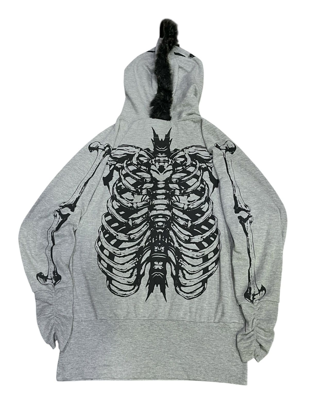 Japanese Brand OGGETTO Skeleton Skull Punk Mohawk Hair Hooded Kapital Style Size M / US 6-8 / IT 42-44 - 11 Thumbnail
