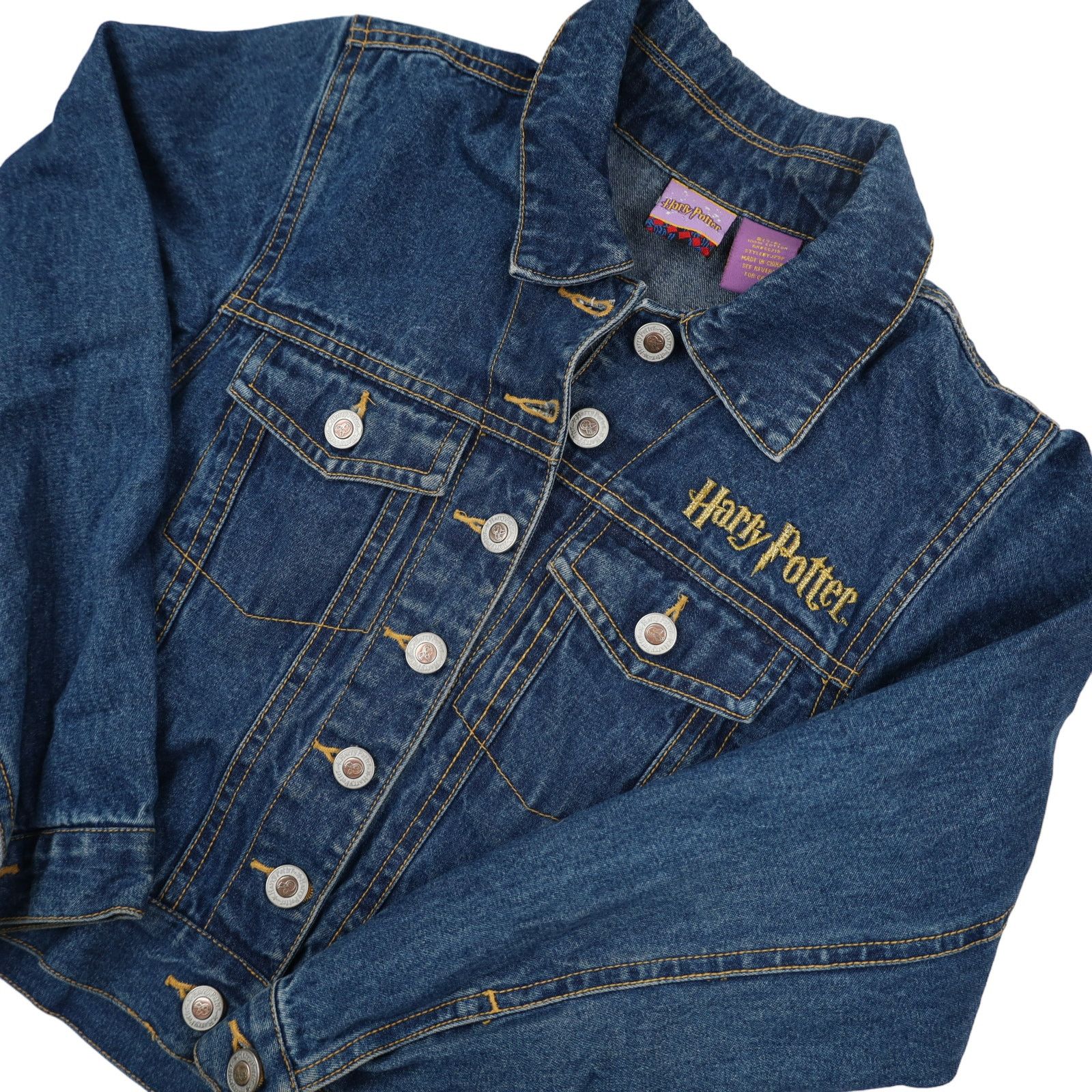 Vintage Vintage Y2k Harry Potter Hedwing Denim Jacket Size XXS / US 00 / IT 34 - 2 Thumbnail